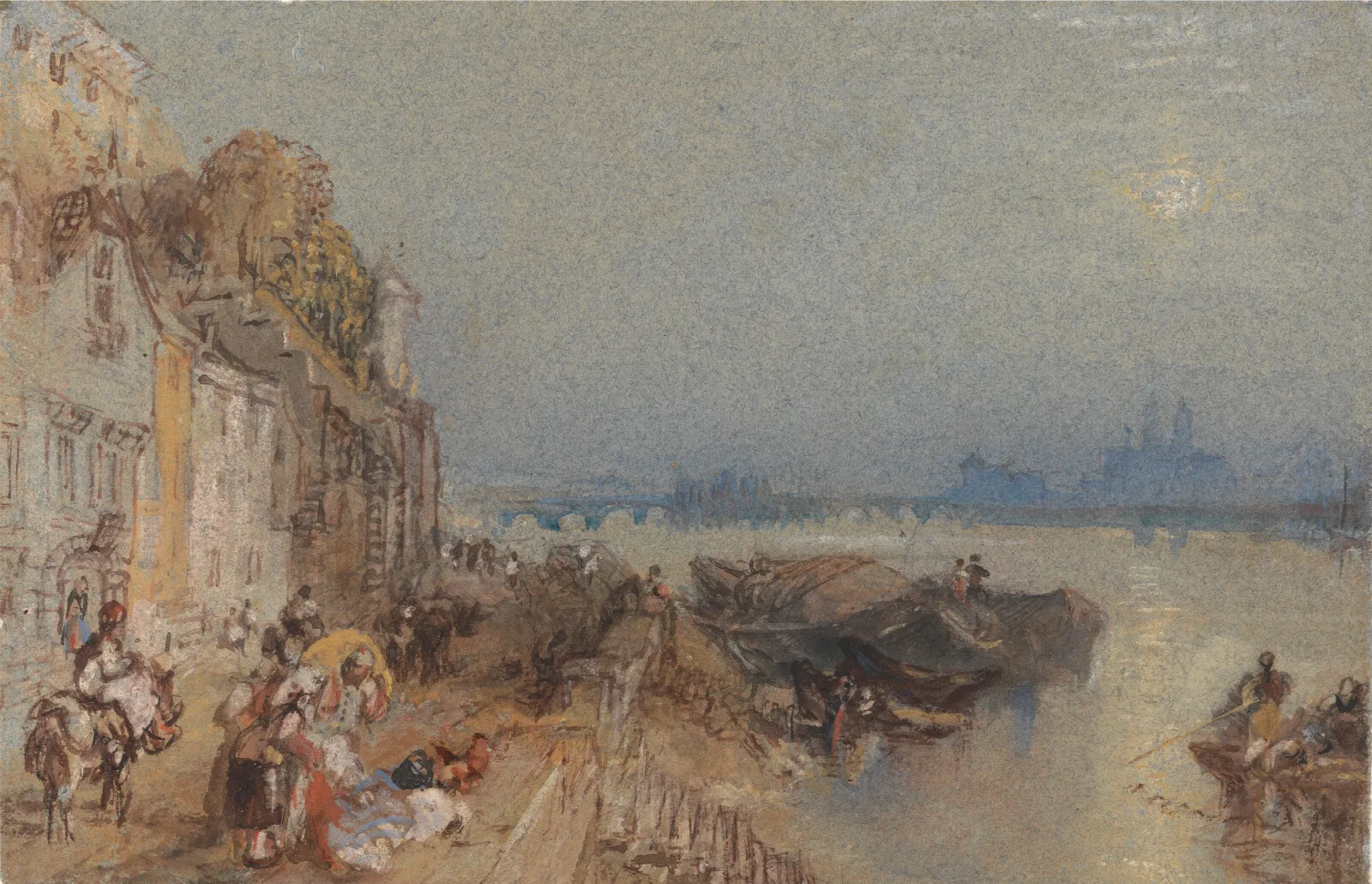 Tours Sunset Looking Backwards Wall Art by Joseph Mallord William Turner - Canvas Print