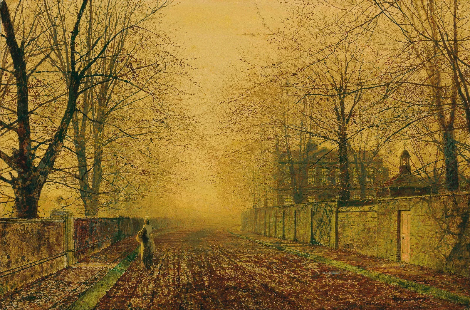 Under The Beeches Wall Art by John Atkinson Grimshaw - Canvas Print