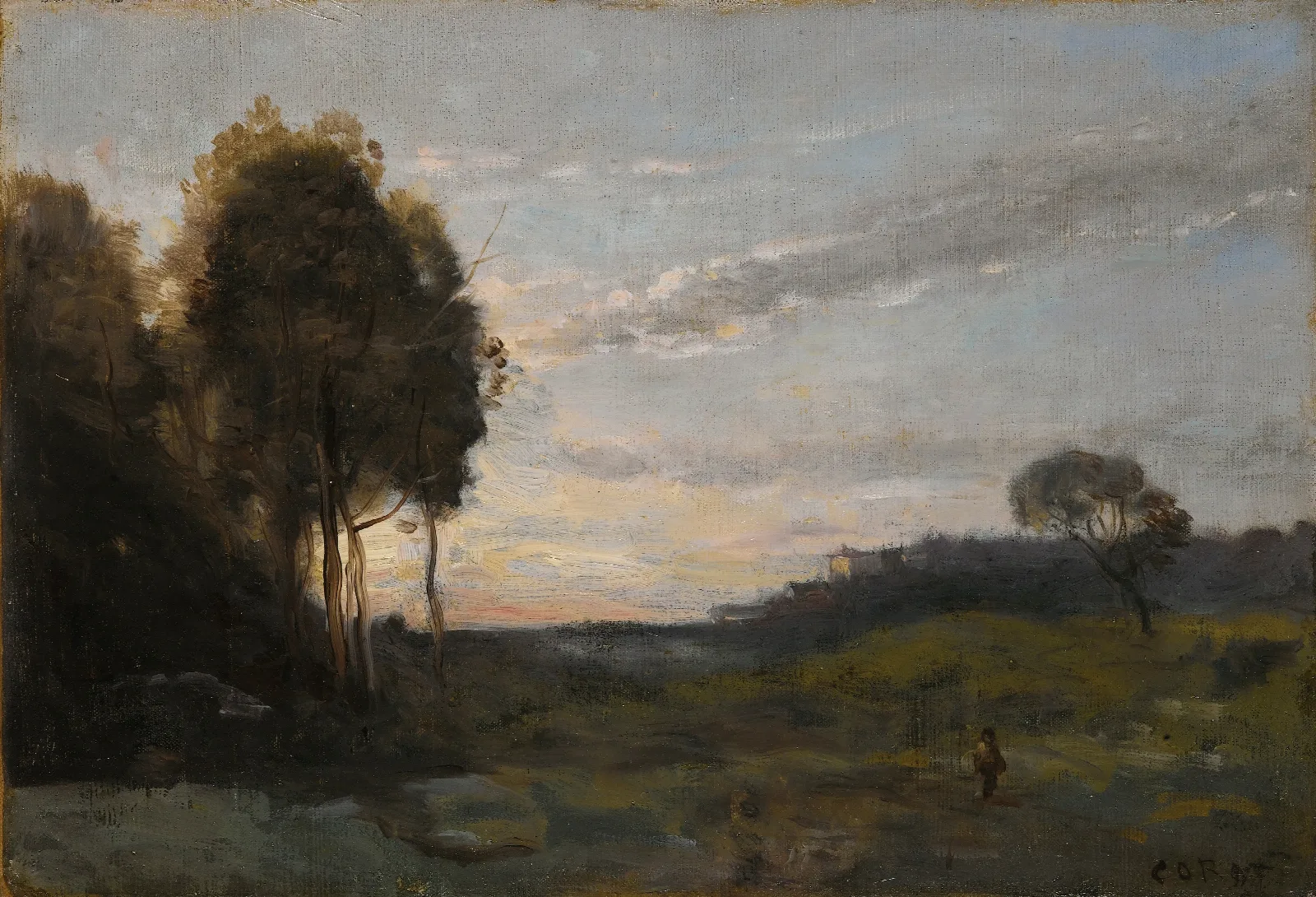 Personage Dans Un Paysage Wall Art by Jean-Baptiste-Camille Corot - Canvas Print