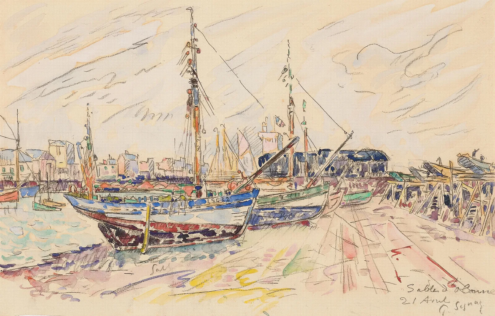 Les Sables D Olonne Wall Art by Paul Signac - Canvas Print