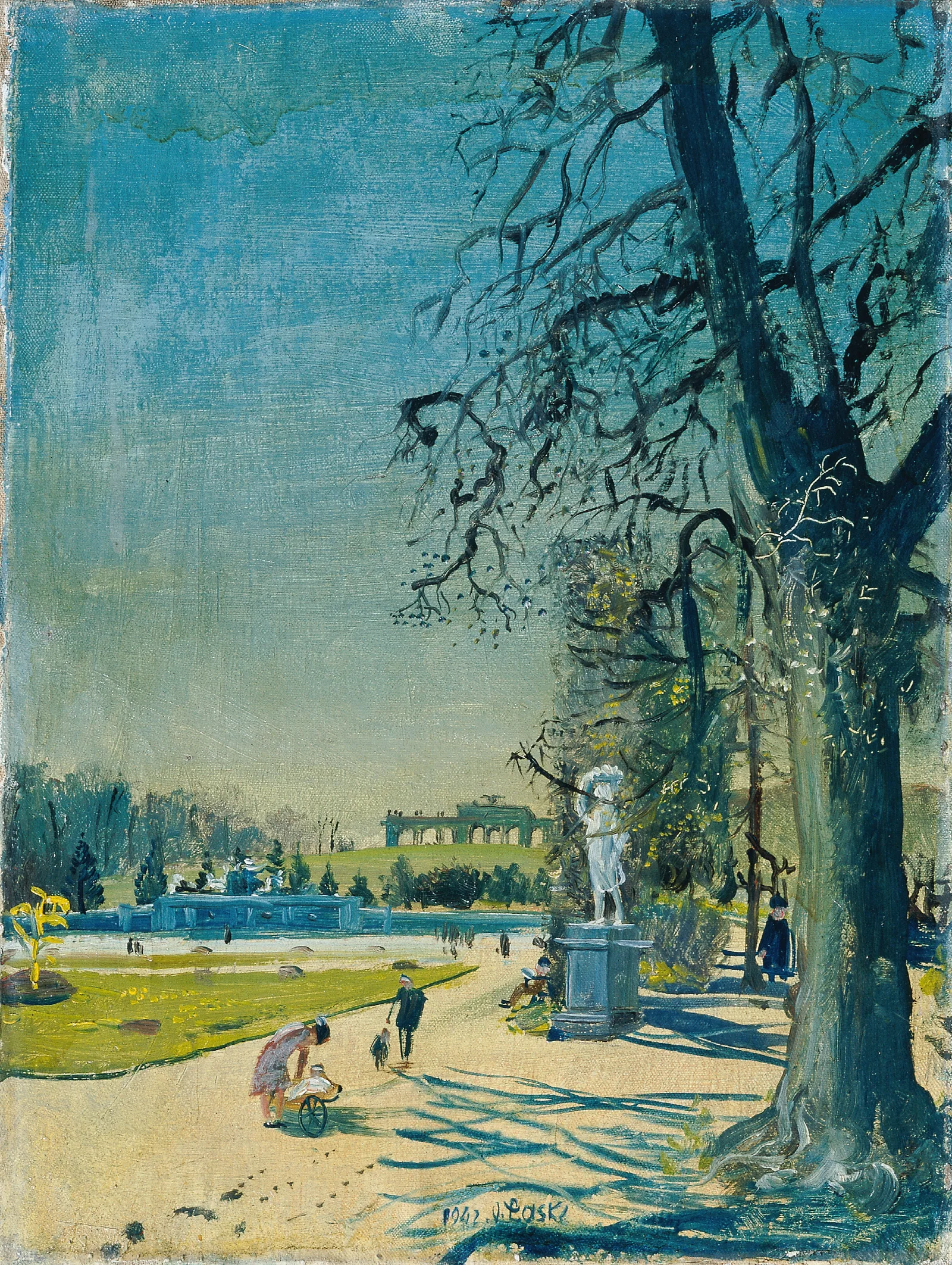 Der Schonbrunner Schlosspark Wall Art by Oskar Laske - Canvas Print