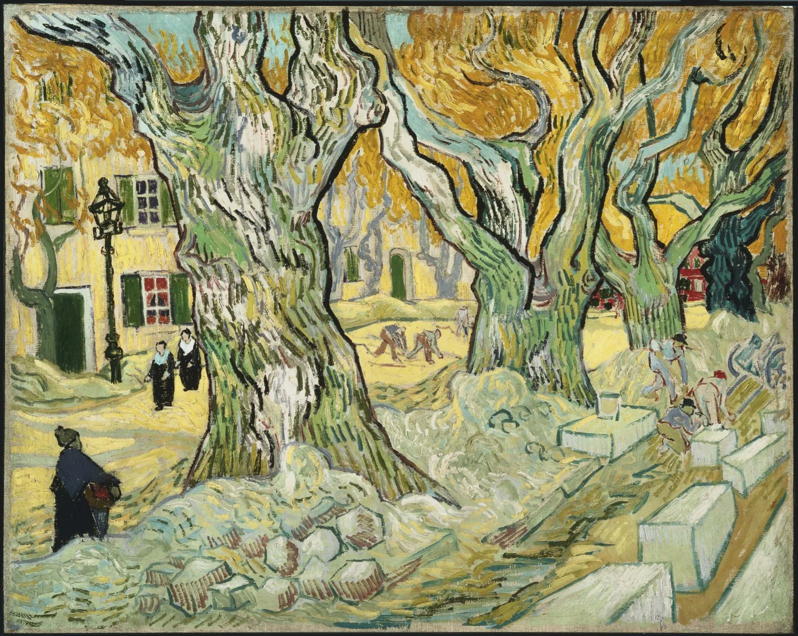 The Road Menders Wall Art by Vincent van Gogh - Canvas Print