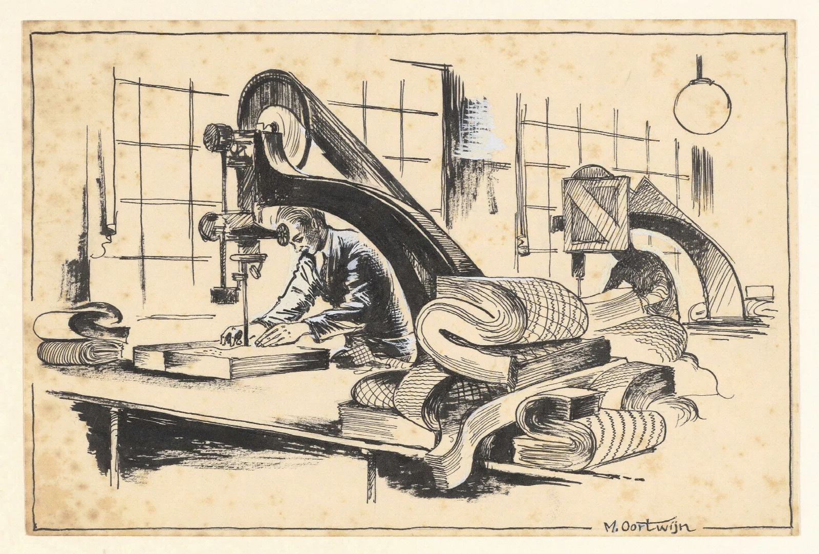 Fabriek Voor Confectiestoffen Die Op Maat Worden Gesneden Wall Art by Maarten Oortwijn - Canvas Print