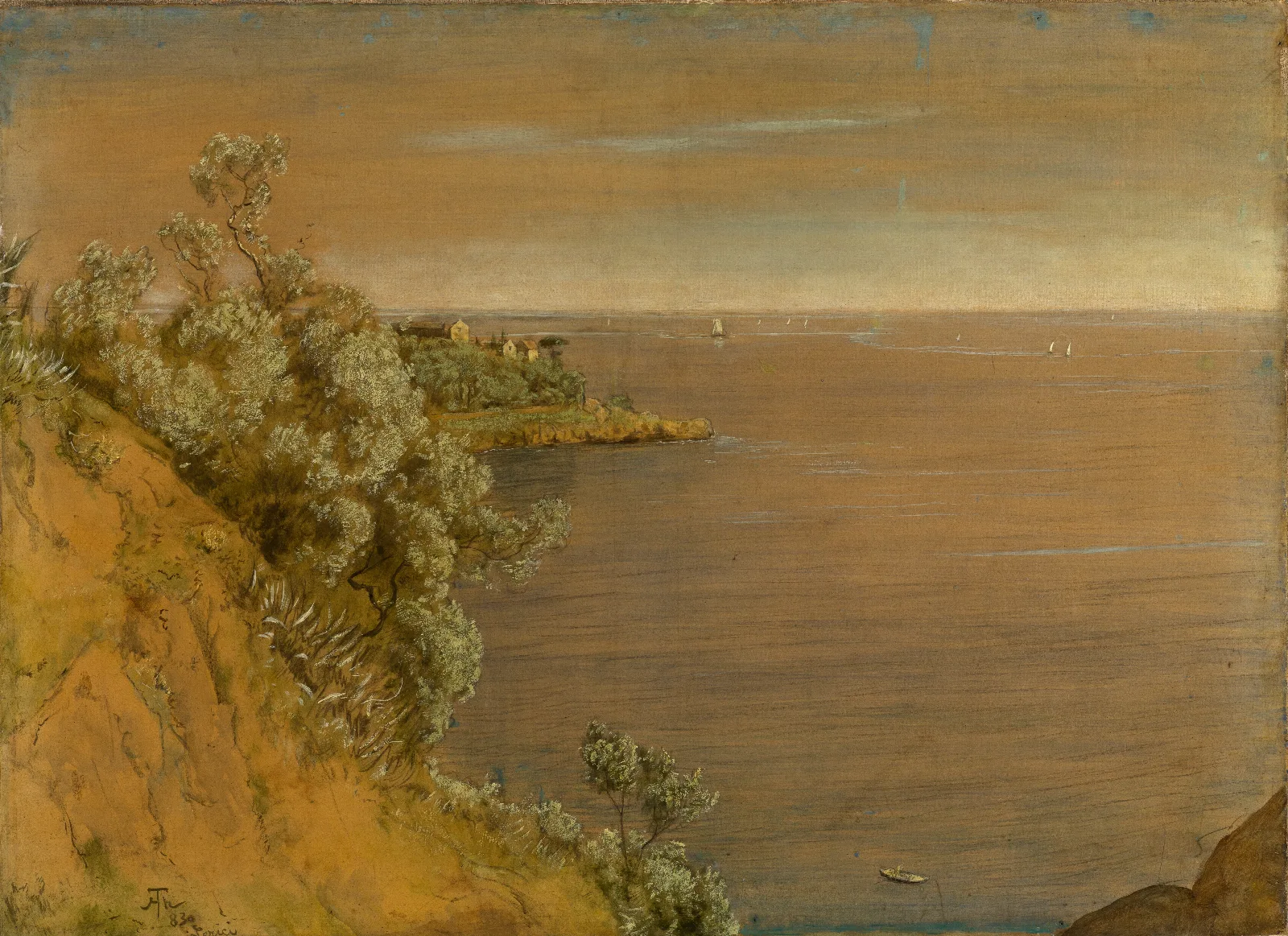 Bei Lerici Am Golf Von La Spezia Wall Art by Hans Thoma - Canvas Print