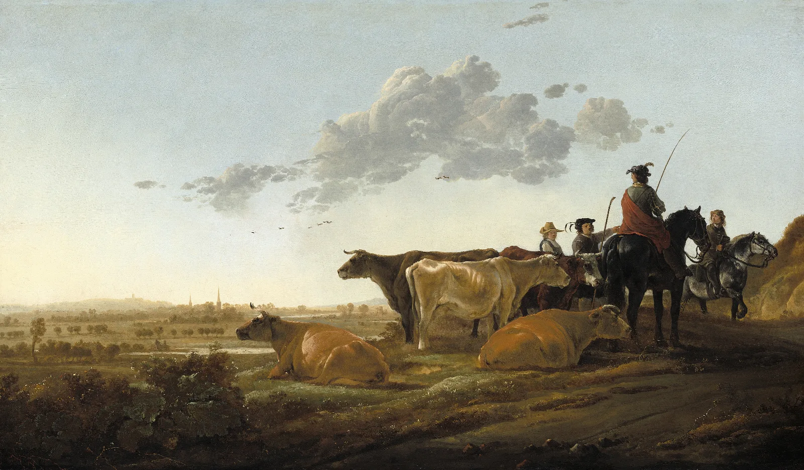 Landscape With Herdsmen Wall Art by Aelbert Cuyp - Canvas Print