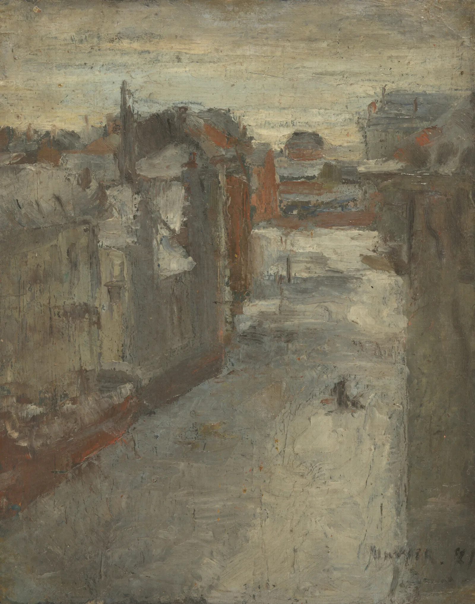 The Van Iseghemlaan In The Snow Wall Art by James Ensor - Canvas Print