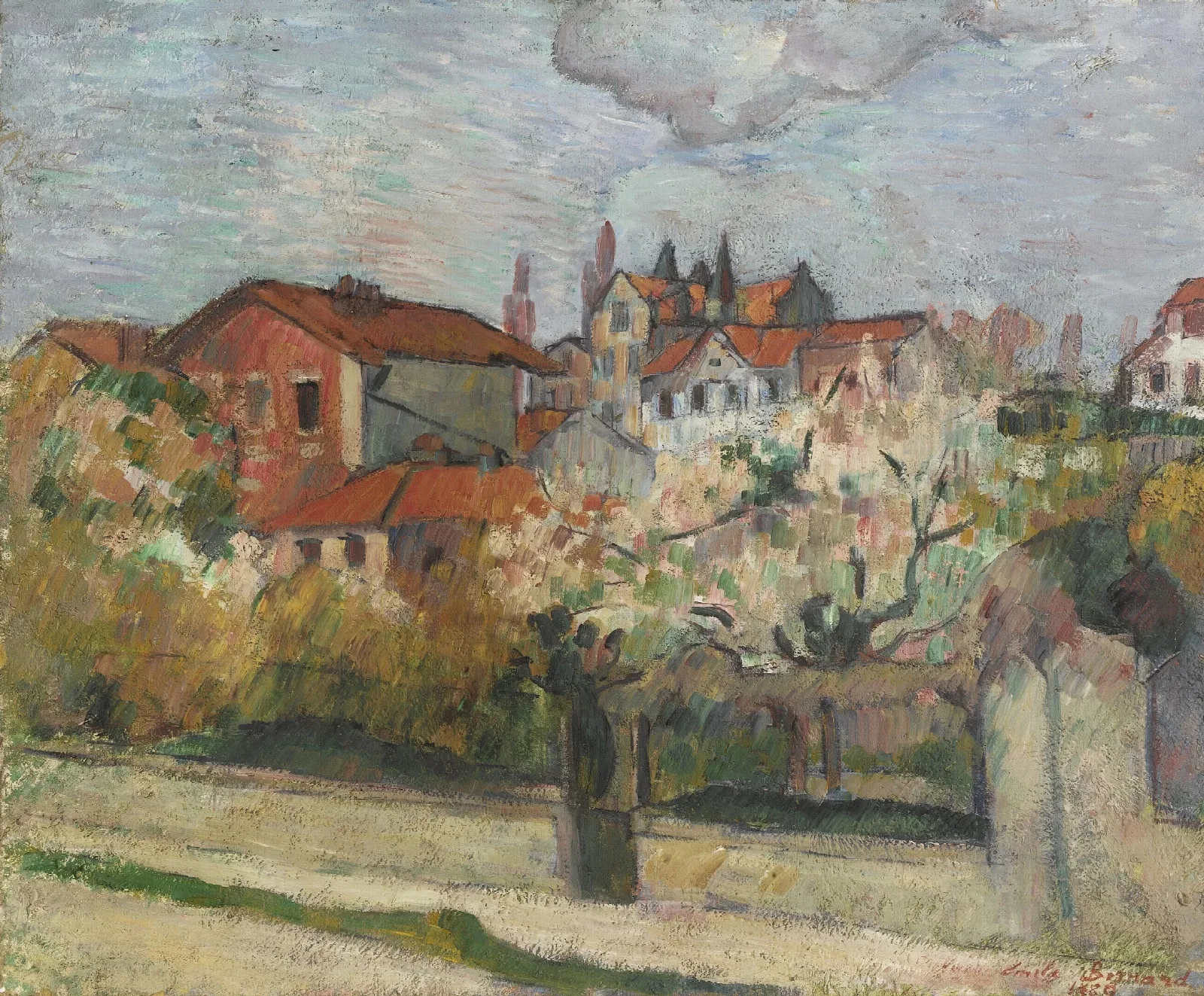 Jardin En Fleur A Asineres Wall Art by Emile Bernard - Canvas Print