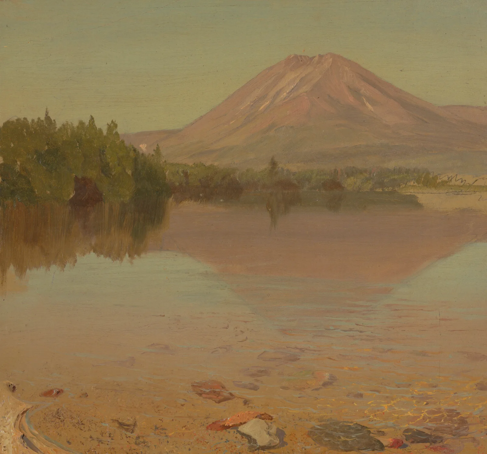 Mt Katahdin From Lake Katahdin Wall Art by Frederic Edwin Church - Canvas Print
