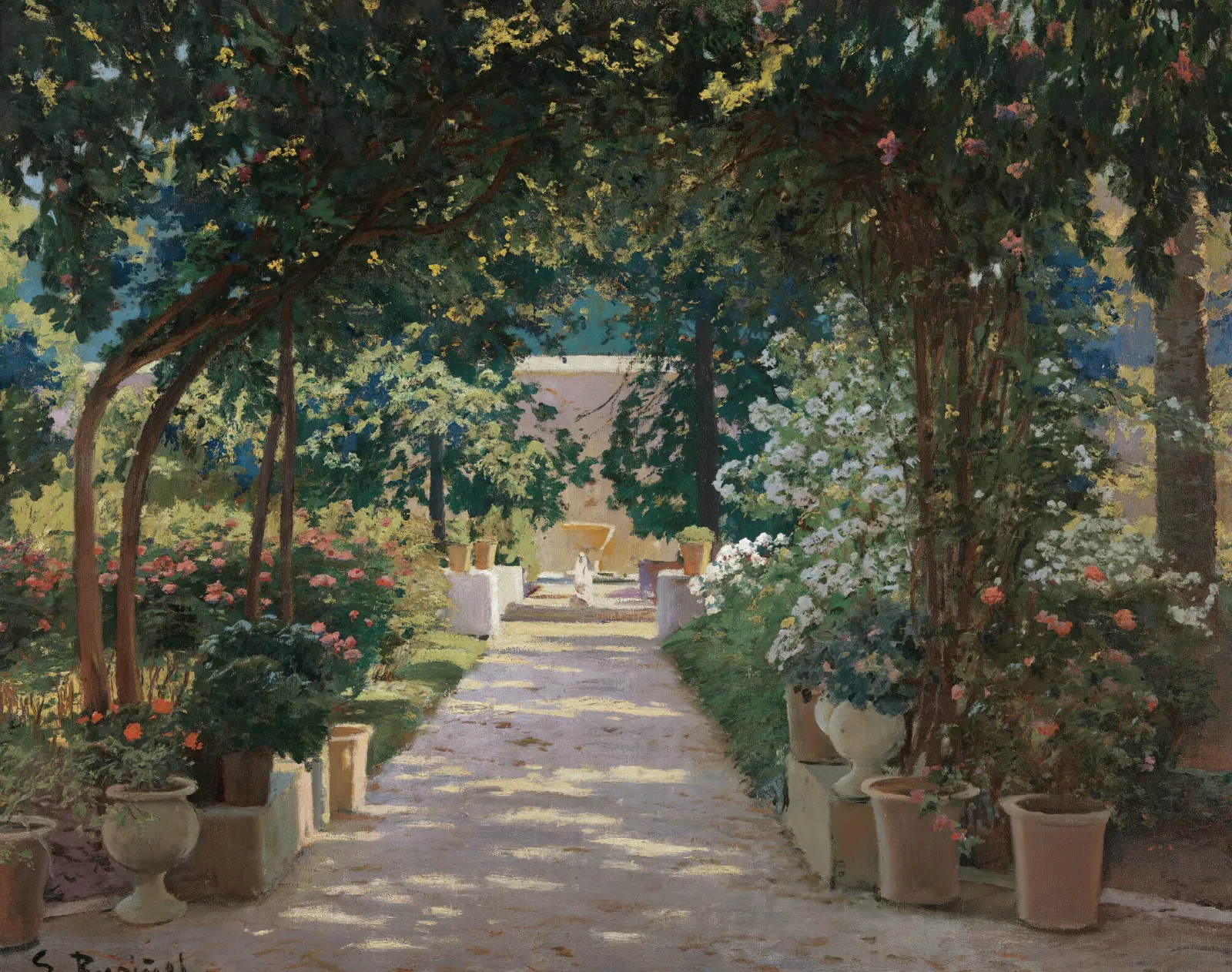 Pati De Jativa Terrace In Jativa Valencia Wall Art by Santiago Rusiñol - Canvas Print
