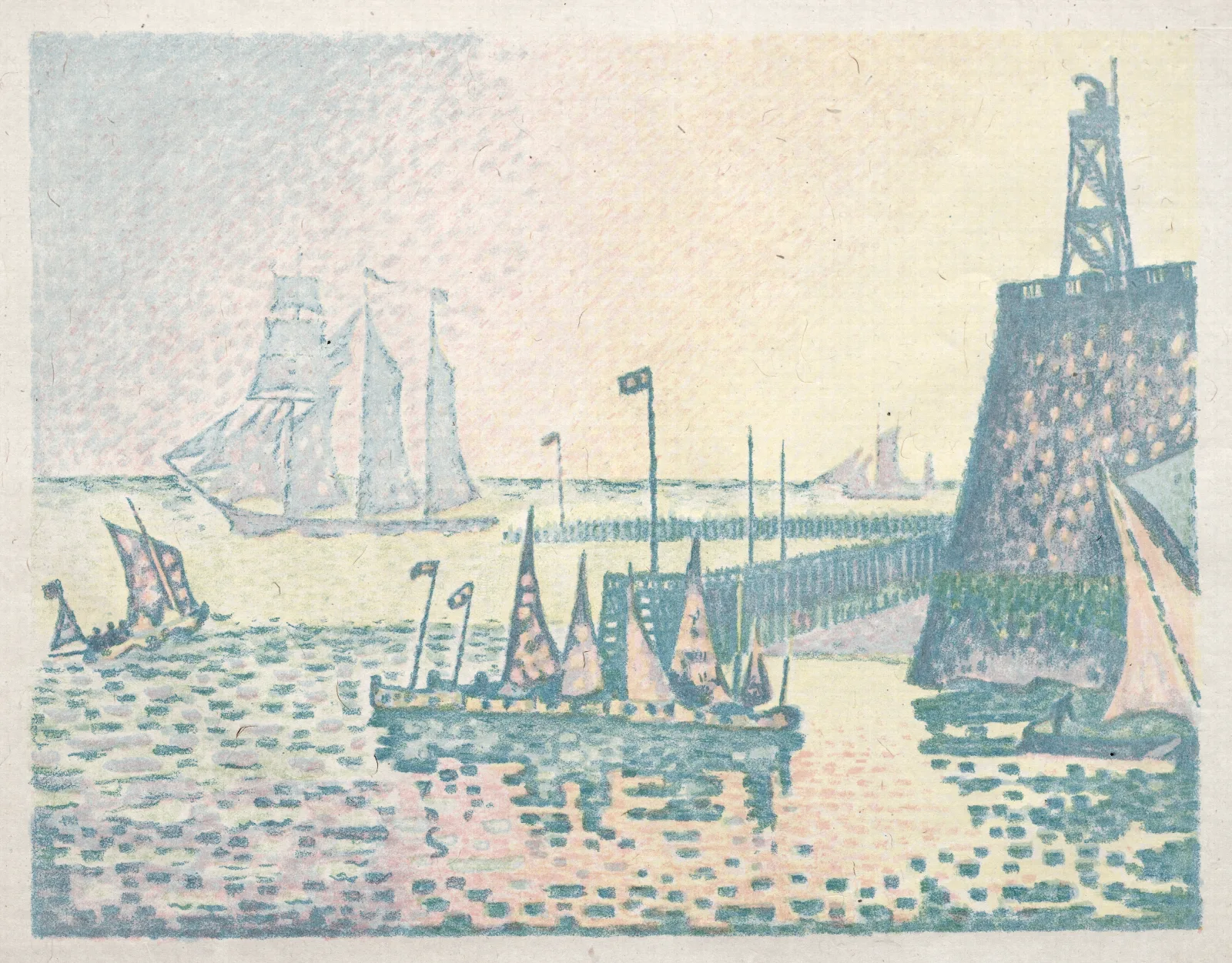 Evening The Jetty At Vlissingen Wall Art by Paul Signac - Canvas Print
