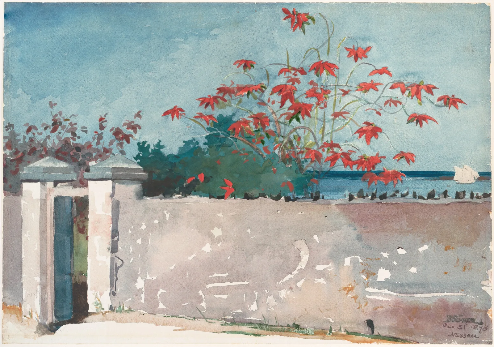 A Wall Nassau Wall Art by Winslow Homer - Canvas Print