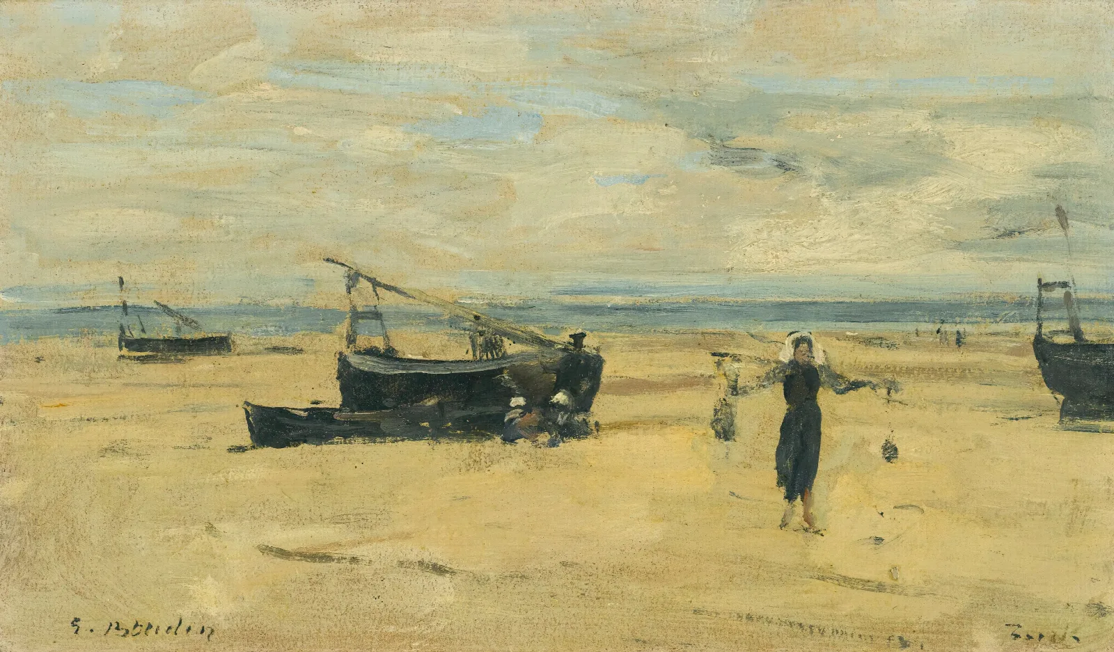 Plages Echouees Wall Art by Eugène Boudin - Canvas Print