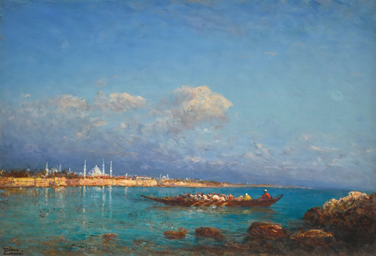 Constantinople From The Sea Of Marmara Wall Art by Félix Ziem - Canvas Print