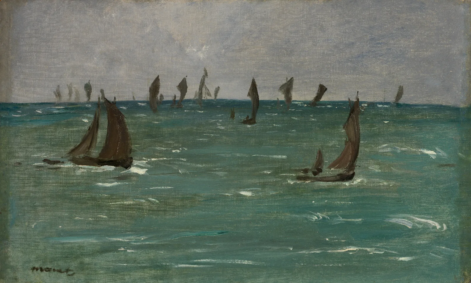 Boats At Berck Sur Mer Wall Art by Édouard Manet - Canvas Print
