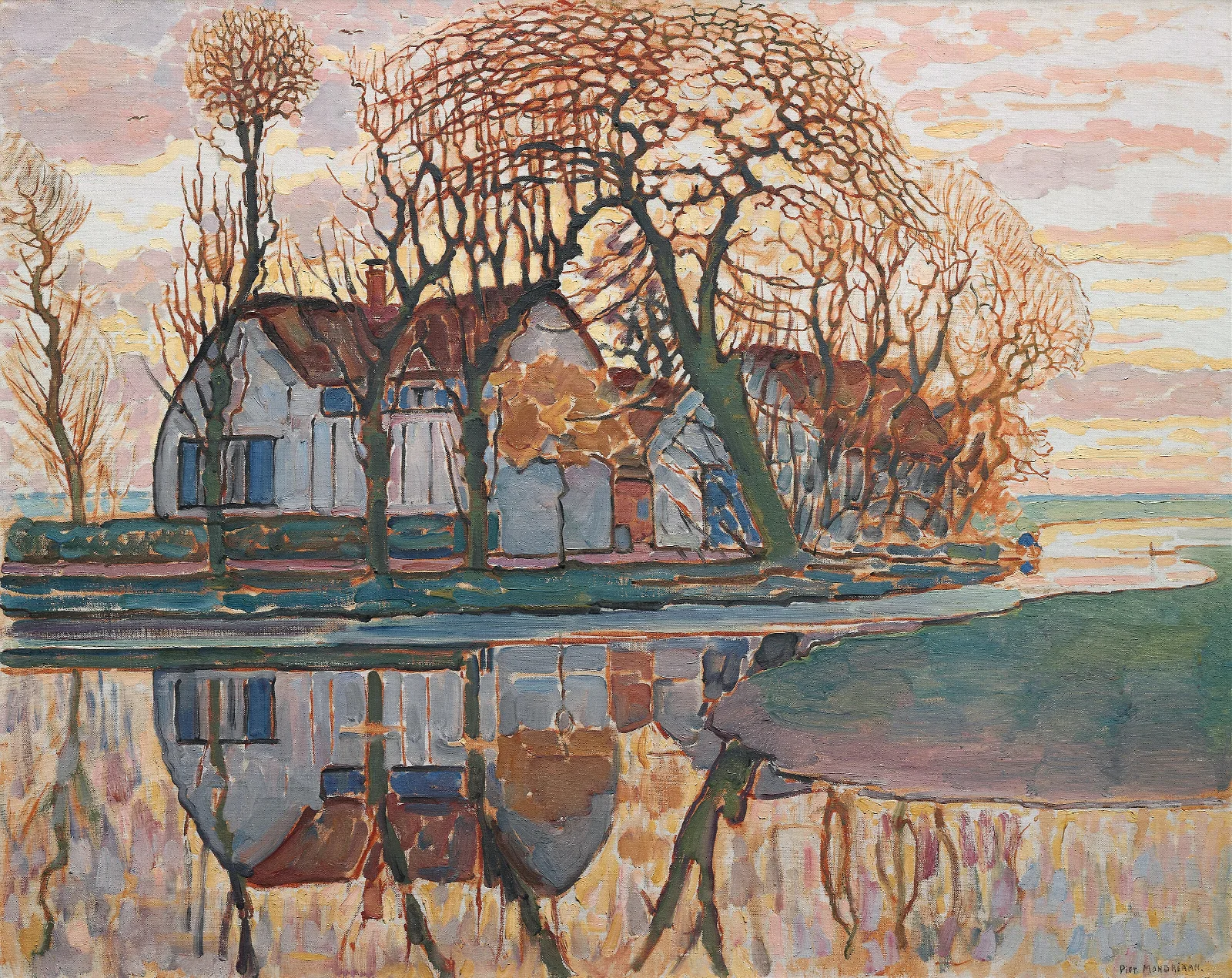 Farm Near Duivendrecht Wall Art by Piet Mondrian - Canvas Print