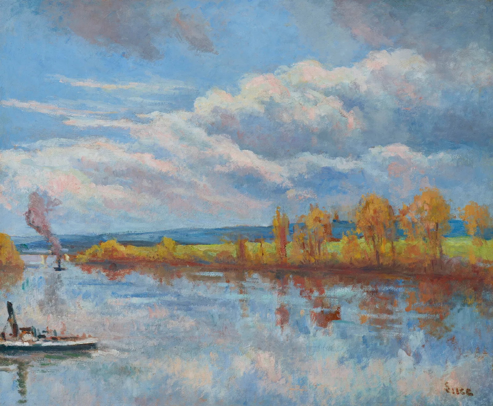 Bords De Seine A Guernes Wall Art by Maximilien Luce - Canvas Print