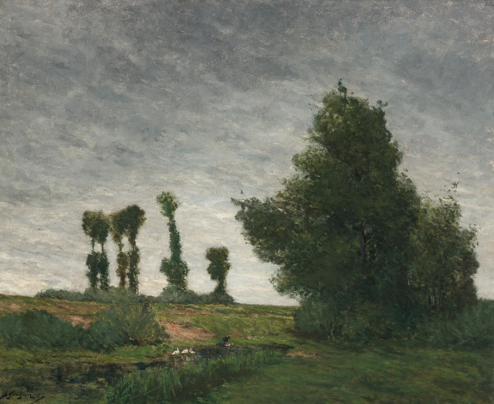 Landscape With Poplars 2 Wall Art by Paul Gauguin - Canvas Print