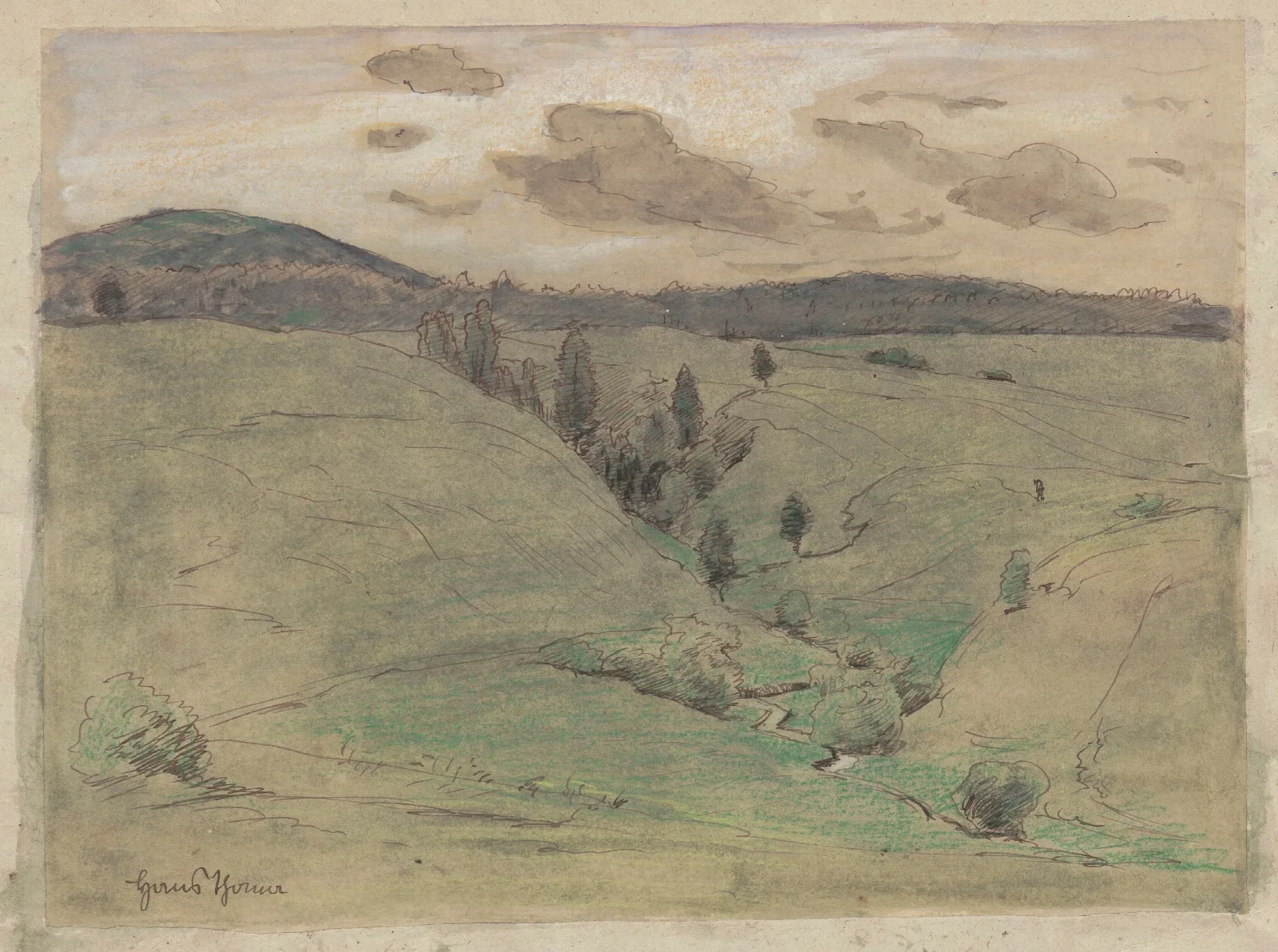 Mountain Landscape With A Stream Flowing In A Gorge Wall Art by Hans Thoma - Canvas Print