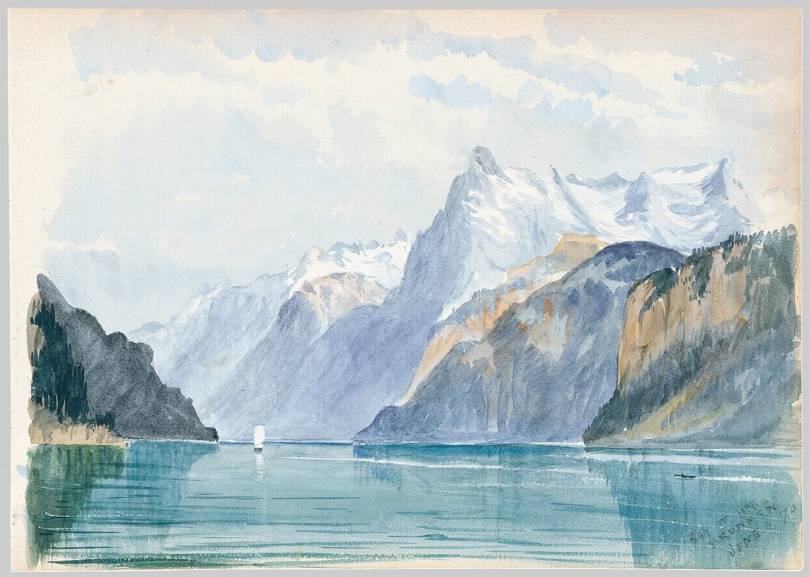 Bay Of Uri Brunnen Wall Art by John Singer Sargent - Canvas Print