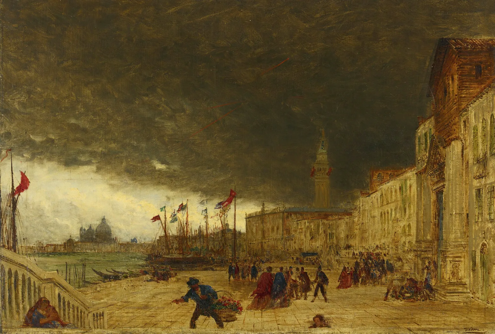 Riva Degli Schiavoni Wall Art by Félix Ziem - Canvas Print