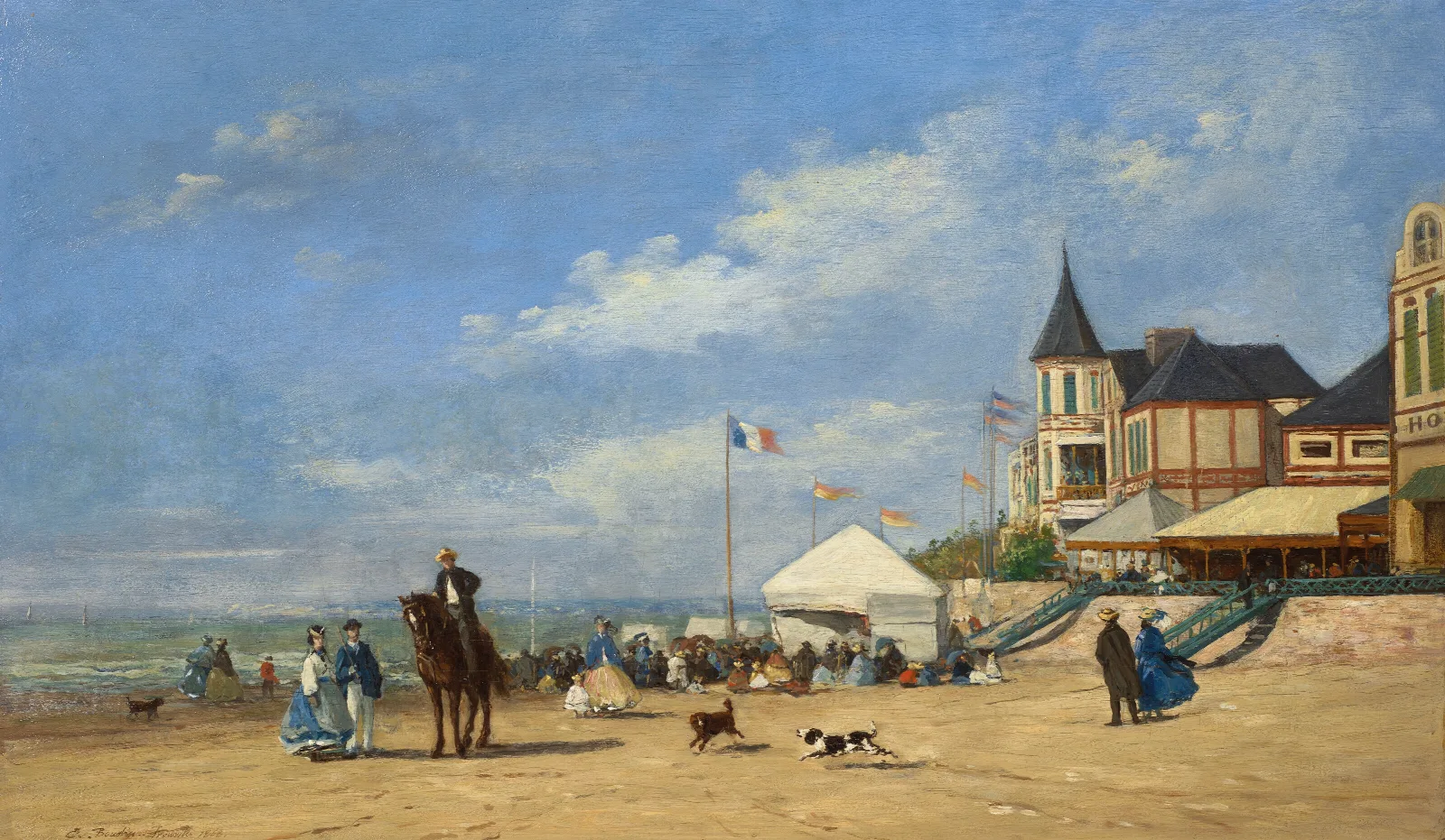 La Plage De Trouville Wall Art by Eugène Boudin - Canvas Print