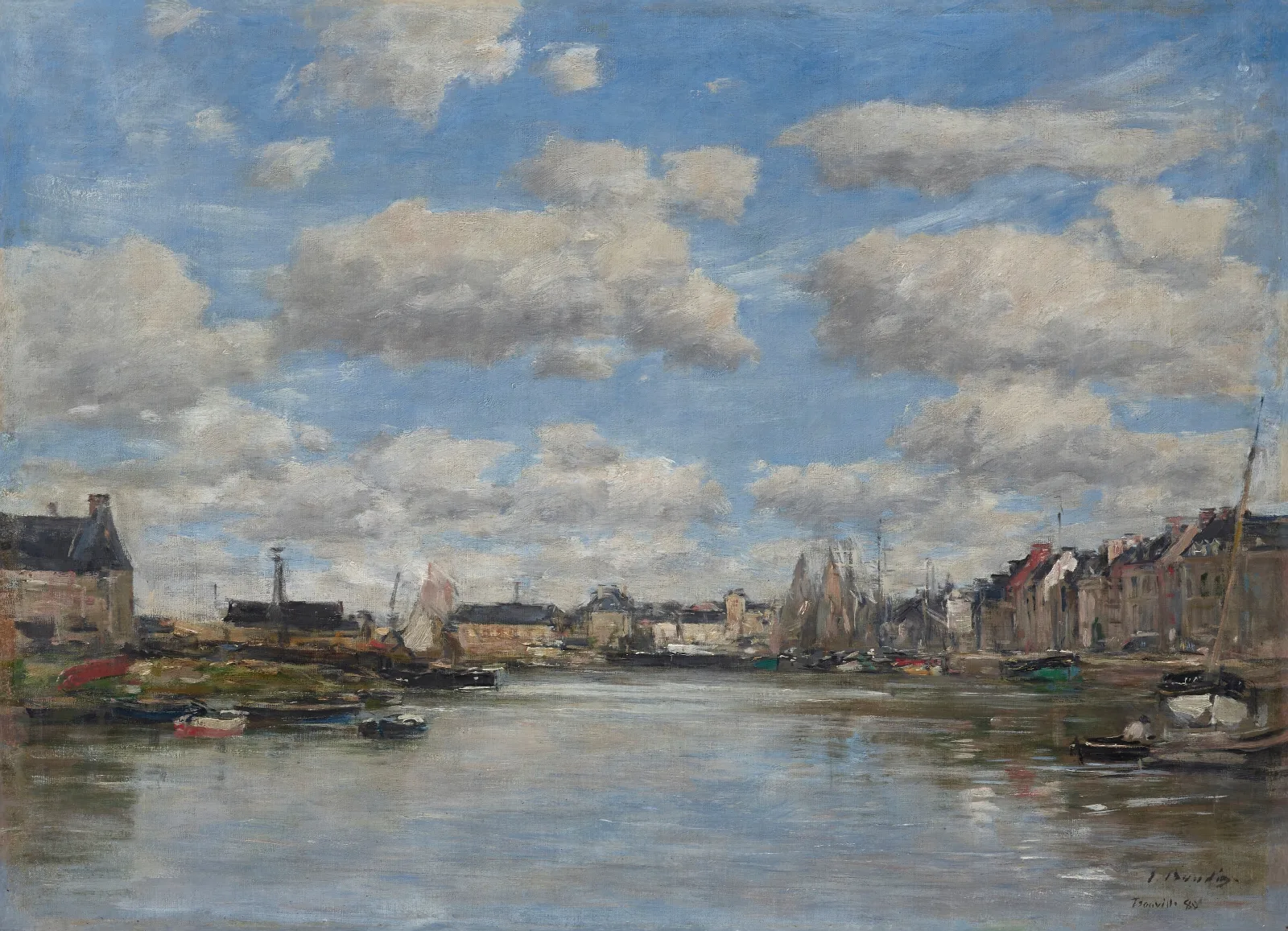 Trouville Le Port 3 Wall Art by Eugène Boudin - Canvas Print