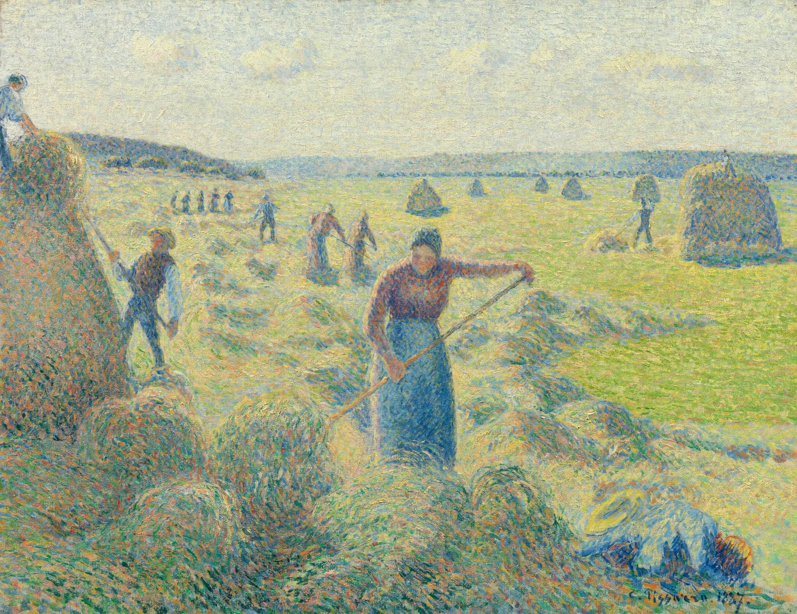 La Recolte Des Foins Eragny Wall Art by Camille Pissarro - Canvas Print