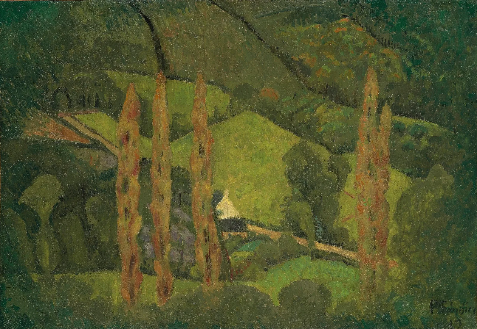 Paysage Vert Vallee De Chateauneuf Wall Art by Paul Sérusier - Canvas Print