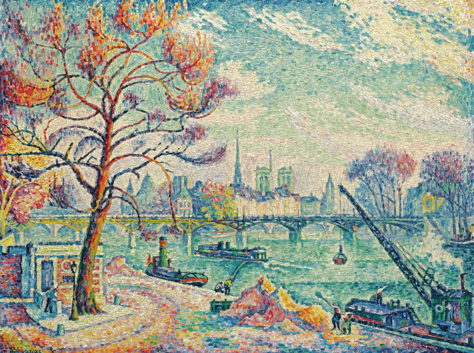 Pont Des Arts Paris Wall Art by Paul Signac - Canvas Print