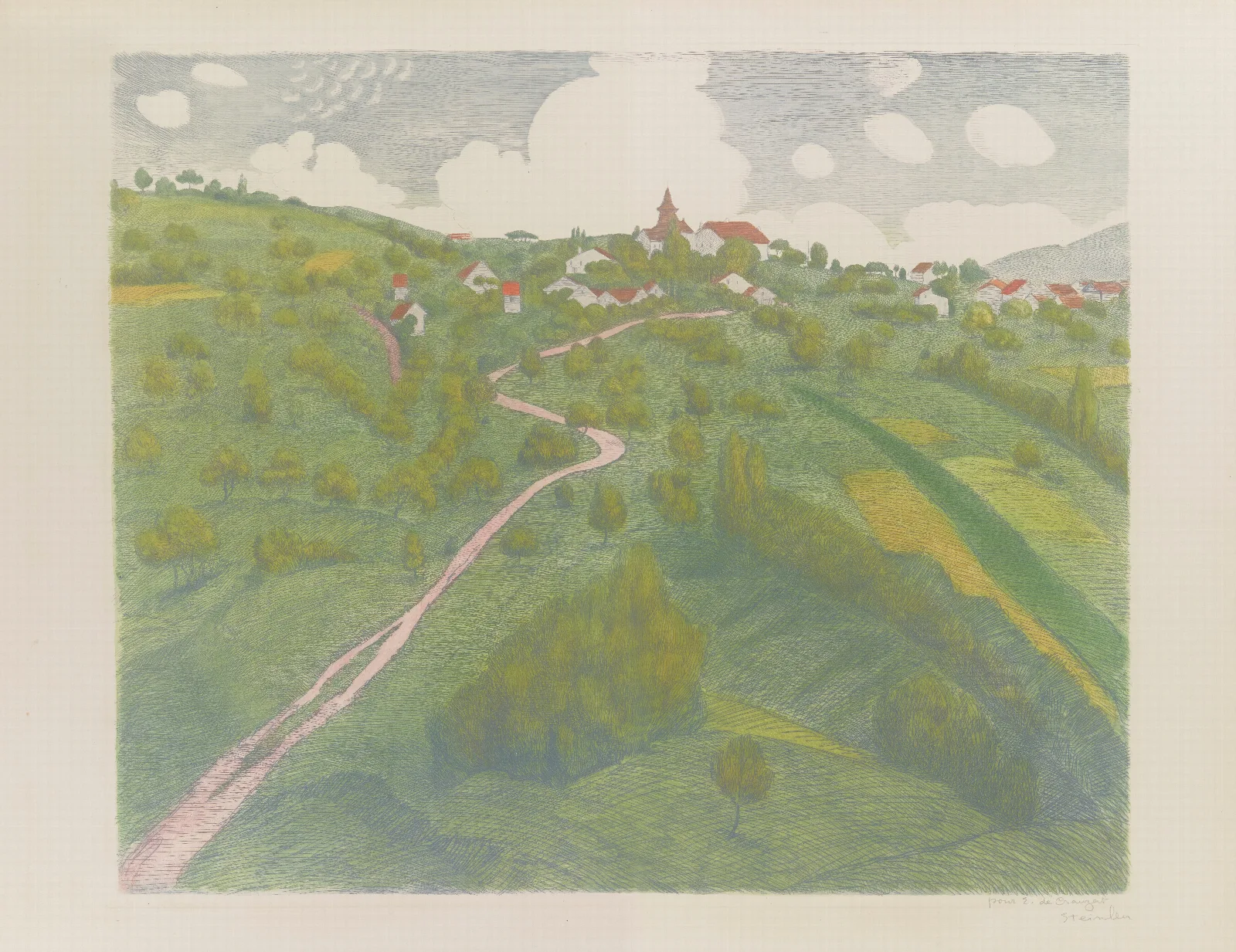 Vue De Belmont Pres De Lausanne Wall Art by Théophile Alexandre Steinlen - Canvas Print