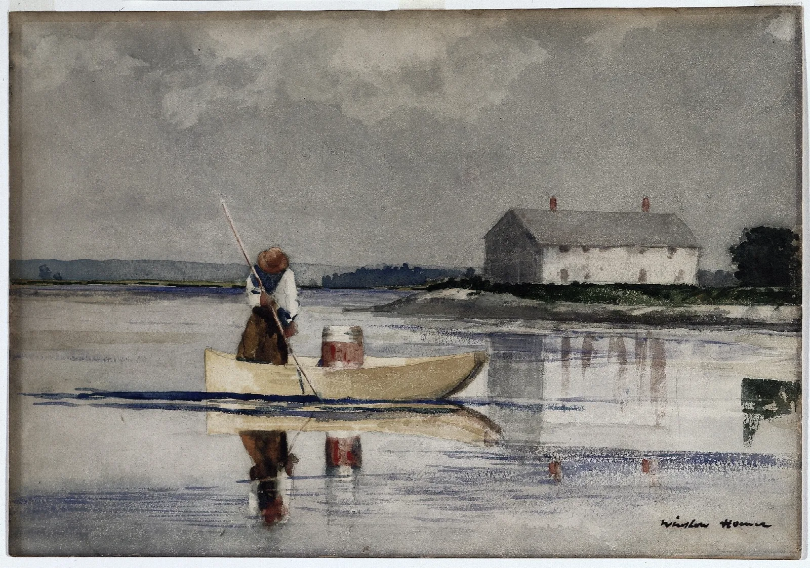 Spearing Eels Wall Art by Winslow Homer - Canvas Print