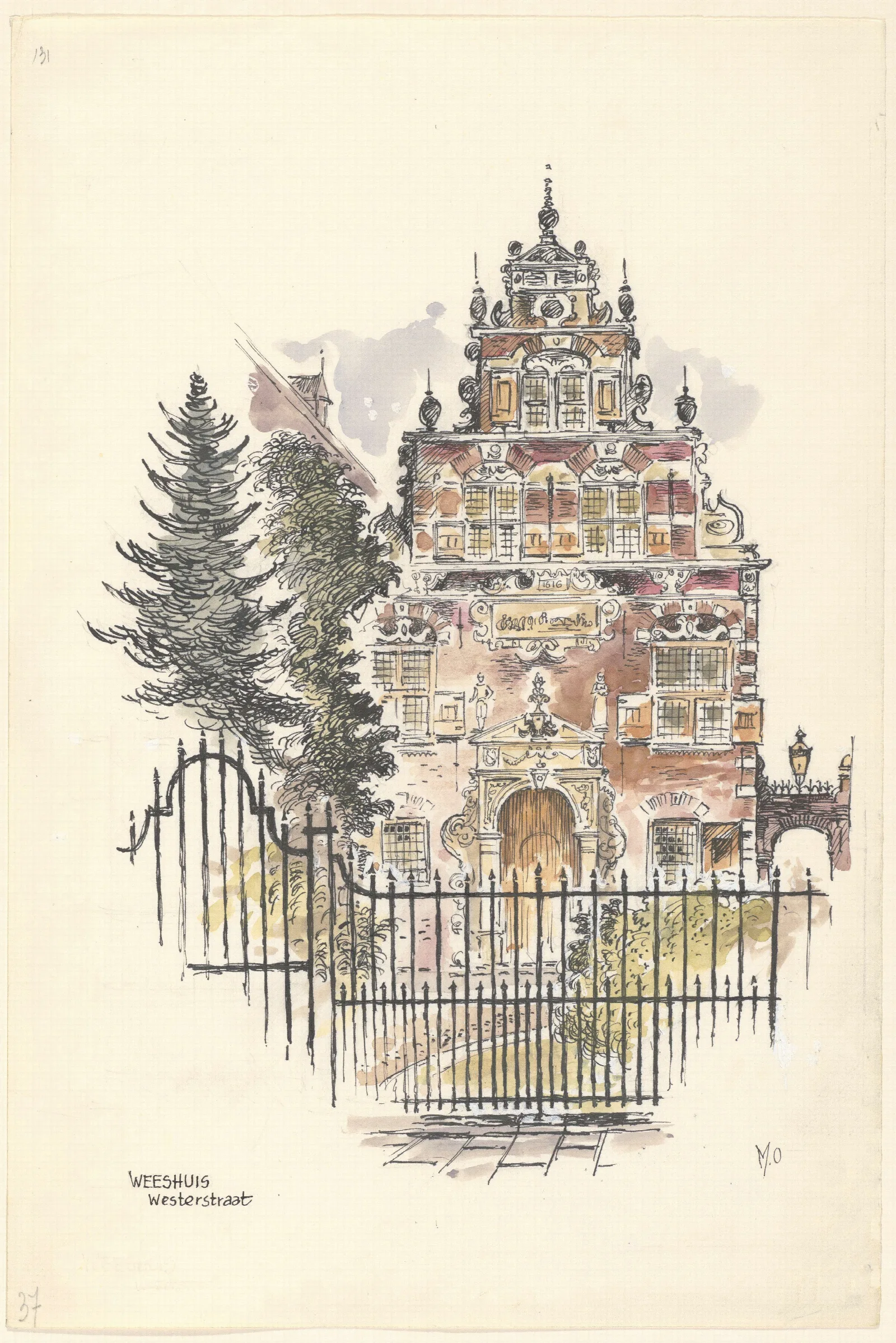 Weeshuis Aan De Westerstraat Te Enkhuizen Wall Art by Maarten Oortwijn - Canvas Print