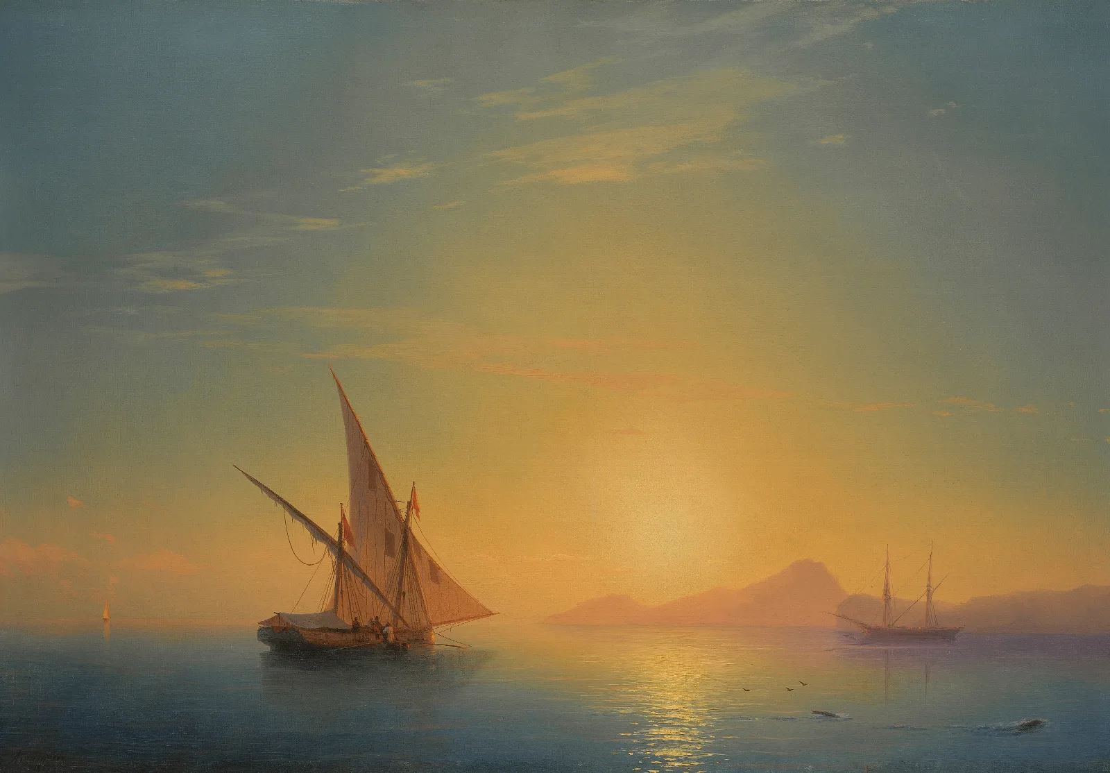 Sunset Over Ischia Wall Art by Ivan Konstantinovich Aivazovsky - Canvas Print