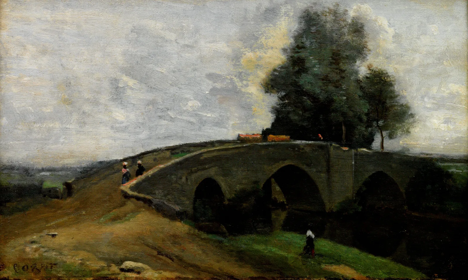 Le Vieux Pont Wall Art by Jean-Baptiste-Camille Corot - Canvas Print
