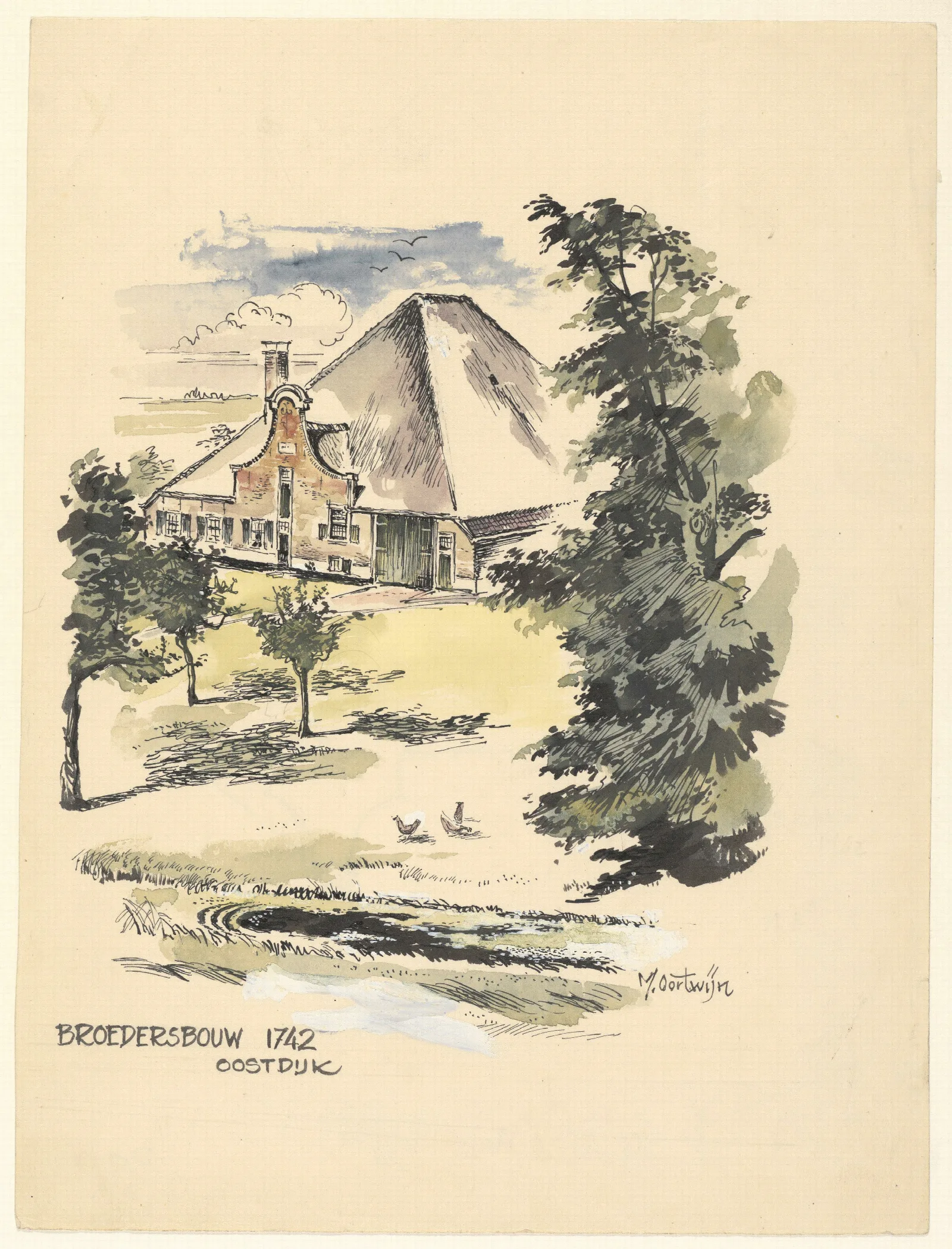 Boerderij Broedersbouw Aan De Oostdijk 13 Te Middenbeemster Wall Art by Maarten Oortwijn - Canvas Print