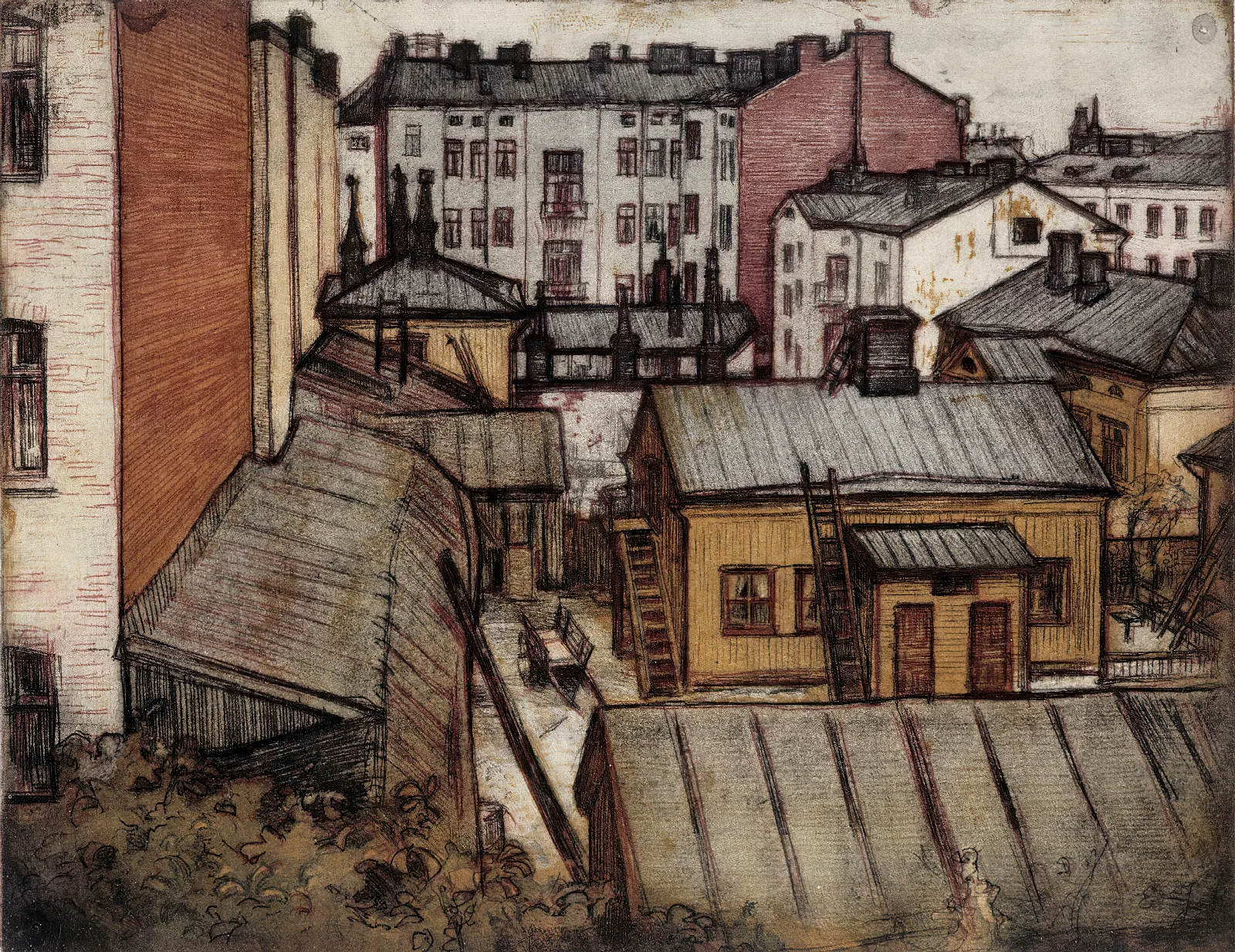 View From The Artists Bernhardinkatu Home Wall Art by Eero Järnefelt - Canvas Print