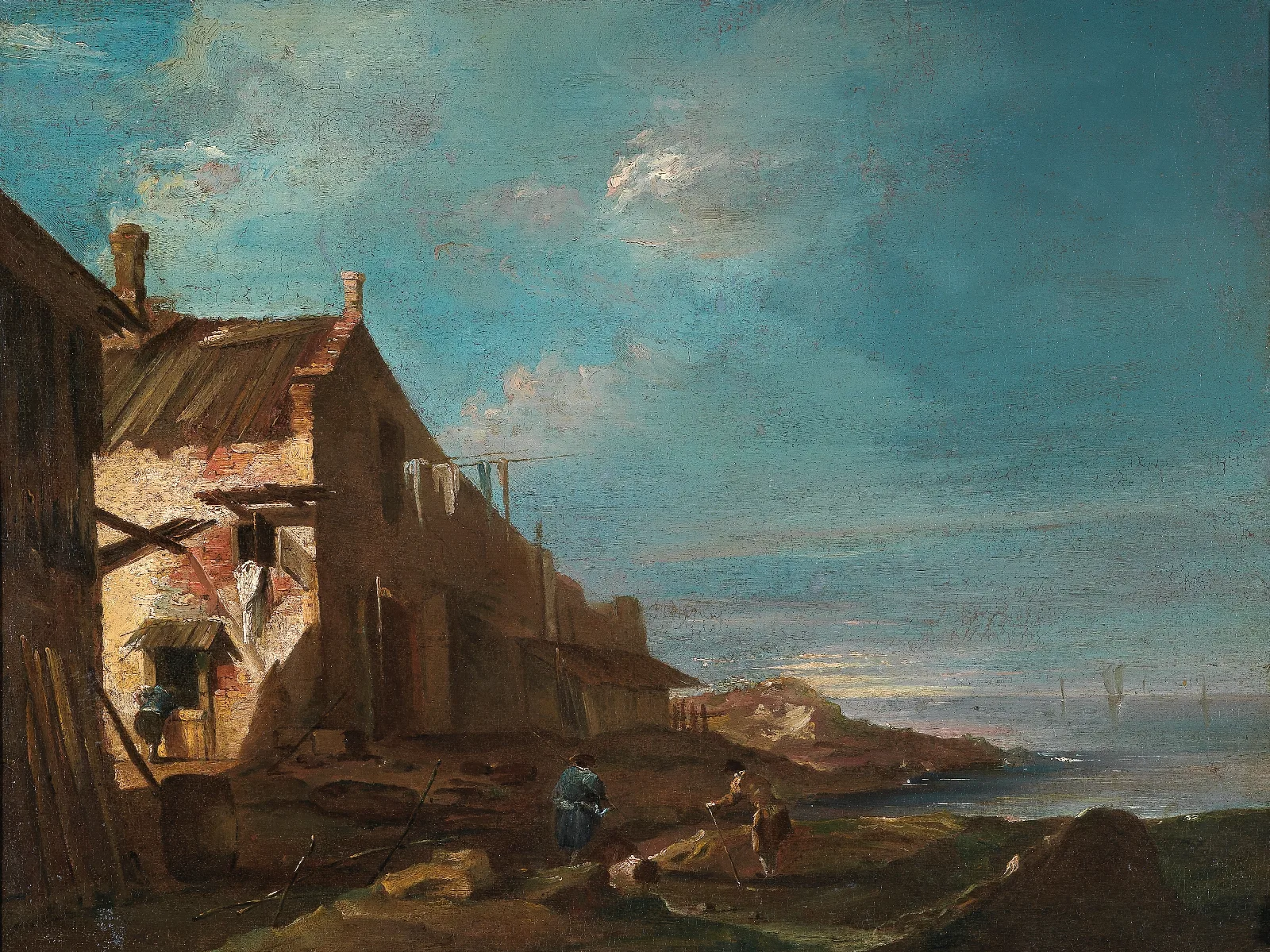 A Coastal Architectural Capriccio Wall Art by Francesco Guardi - Canvas Print