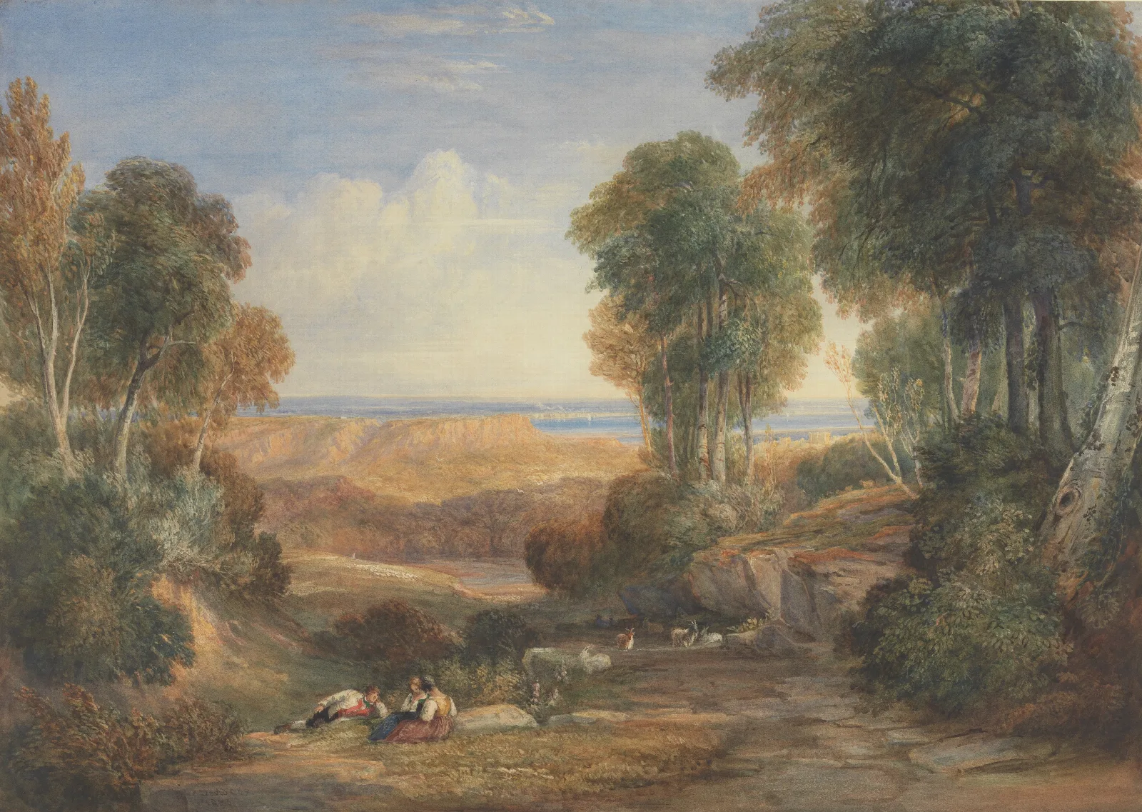 The Junction Of The Severn And The Wye With Chepstow In The Distance Wall Art by David Cox - Canvas Print