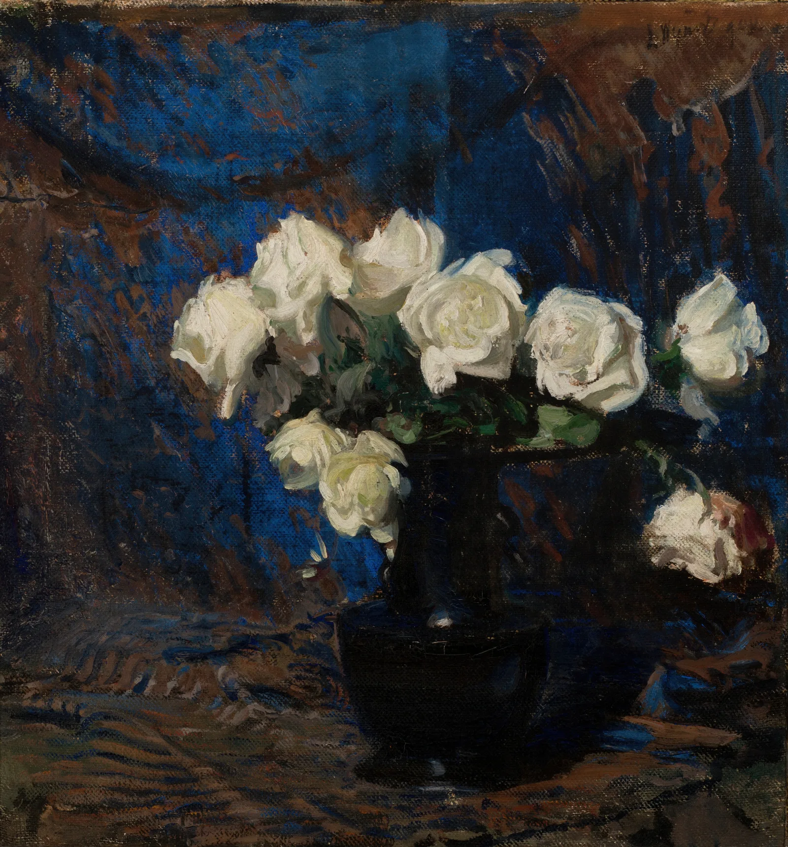 White Roses Wall Art by Leon Wyczółkowski - Canvas Print