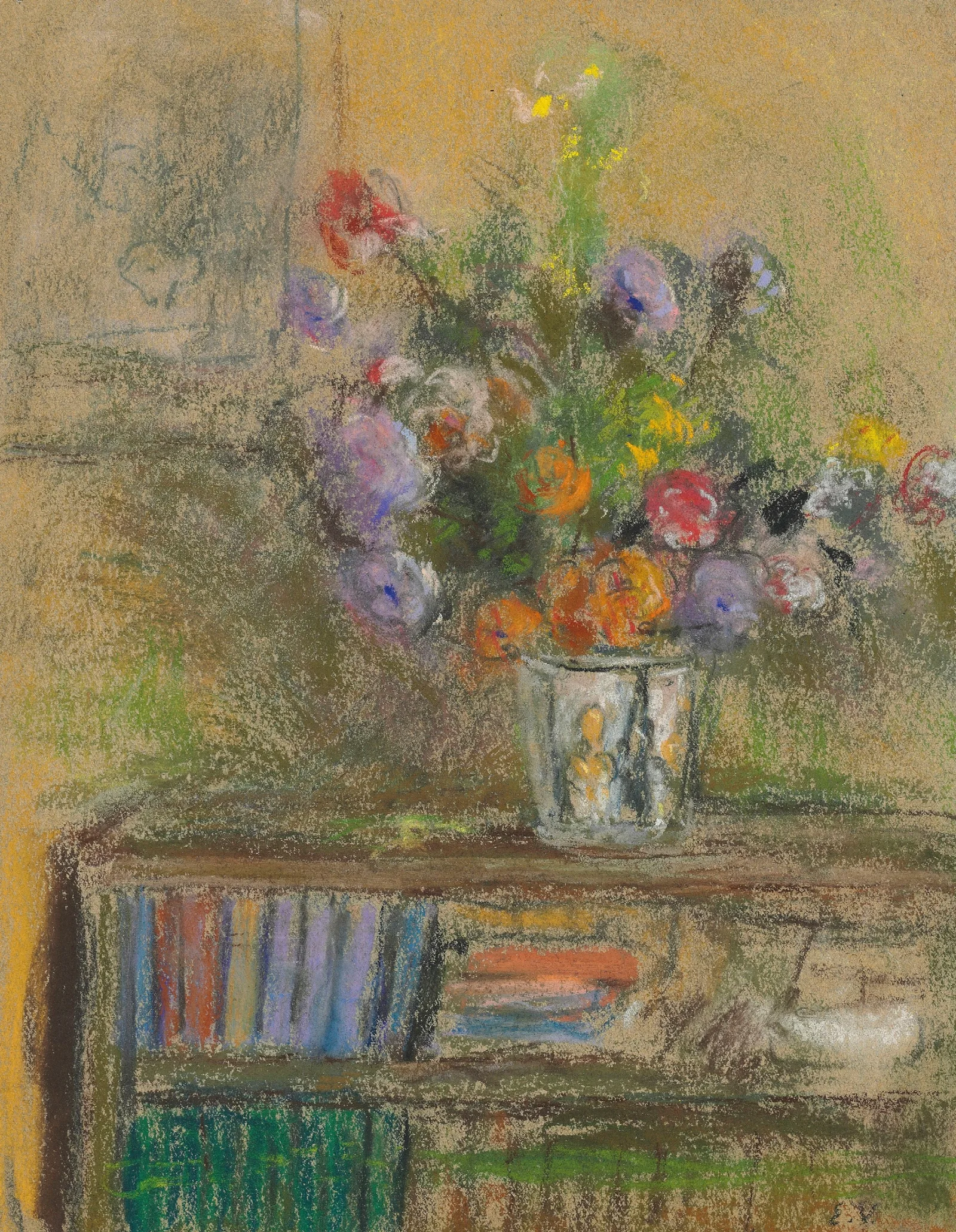 Nature Morte Au Vase De Fleurs Wall Art by Édouard Vuillard - Canvas Print