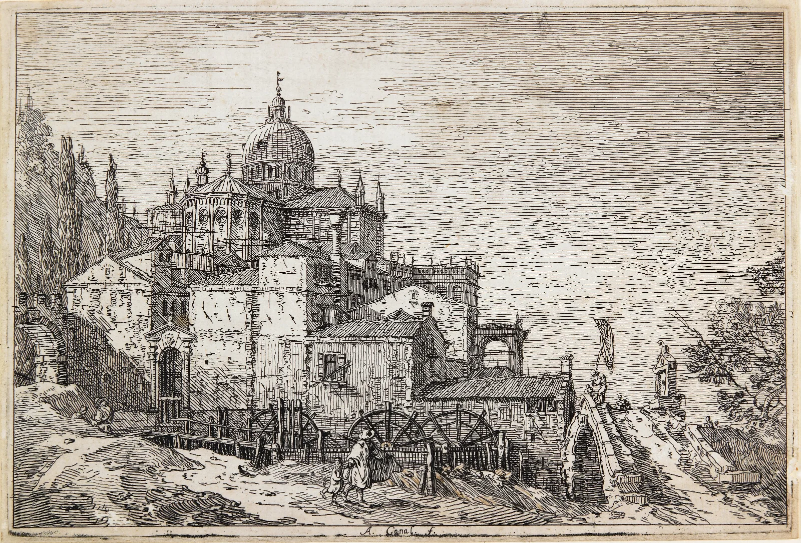 Landscape With A Church Houses And A Mill Wall Art by Canaletto - Canvas Print