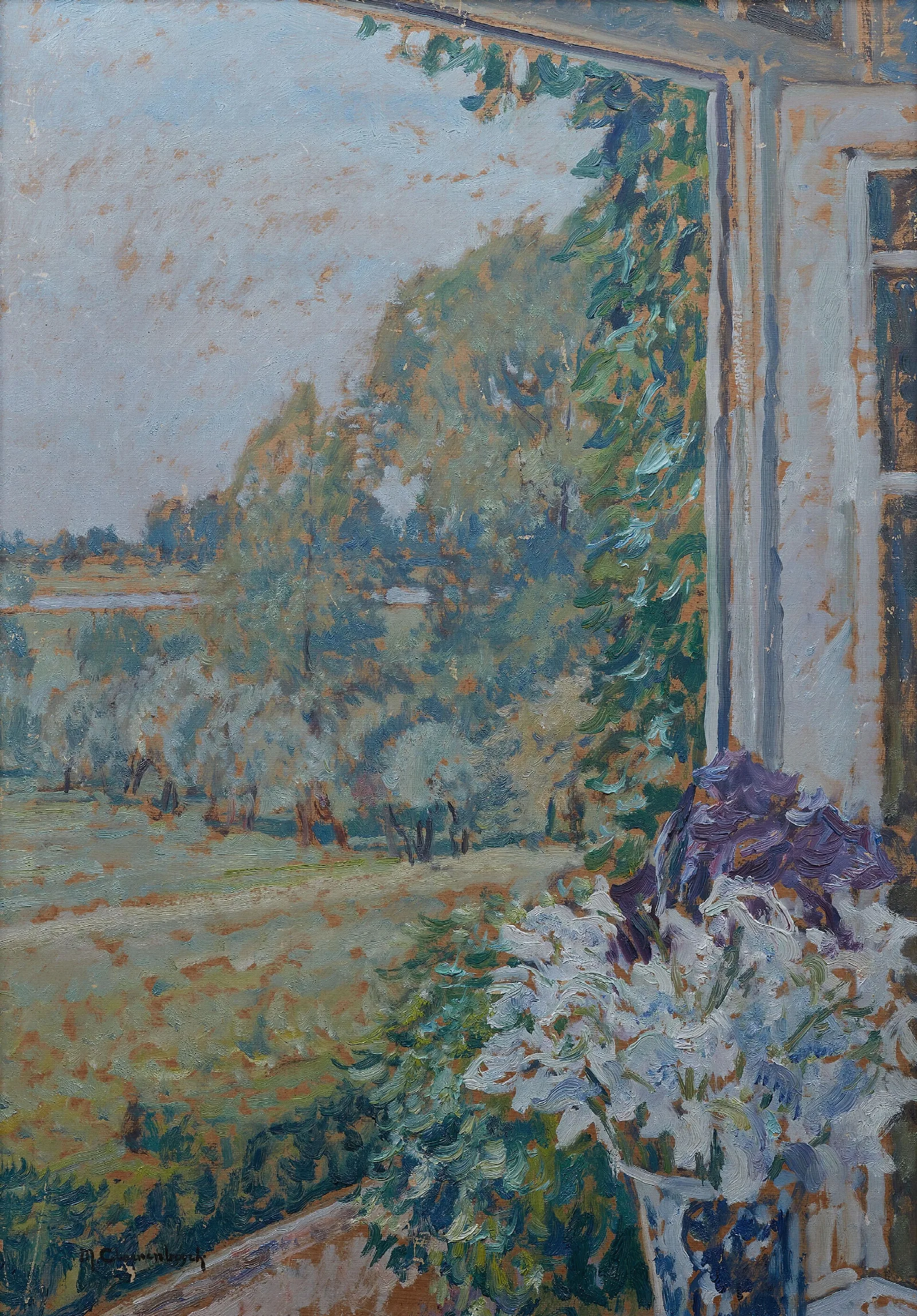 Blick Aus Dem Fenster Haus Max Clarenbach Wall Art by Max Clarenbach - Canvas Print