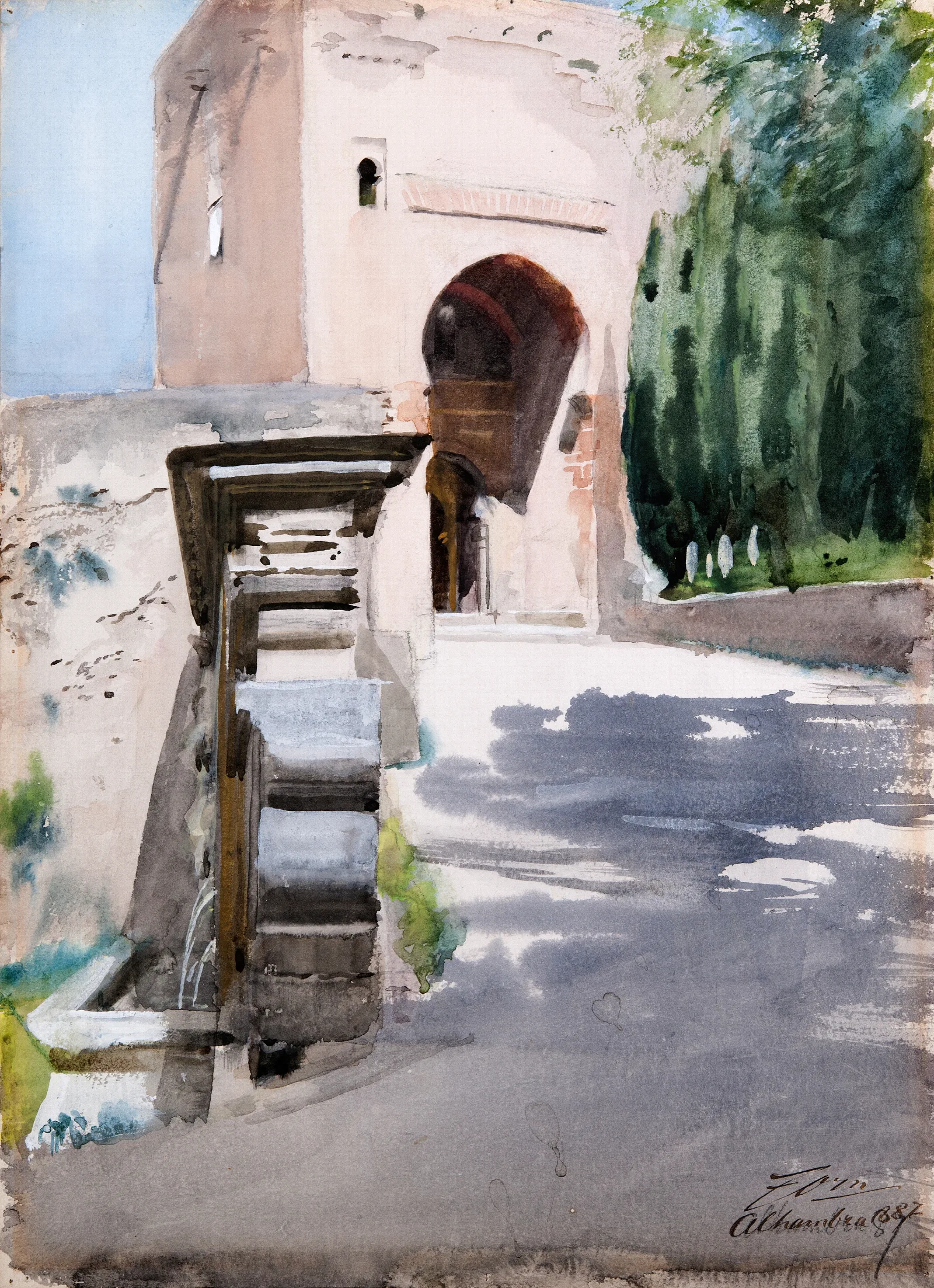 Gateway In Alhambra Wall Art by Anders Zorn - Canvas Print