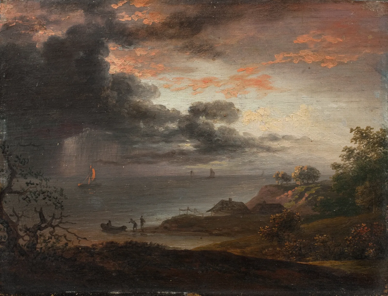 Tordenregn Nedstyrtende I Havet Wall Art by Jens Juel - Canvas Print
