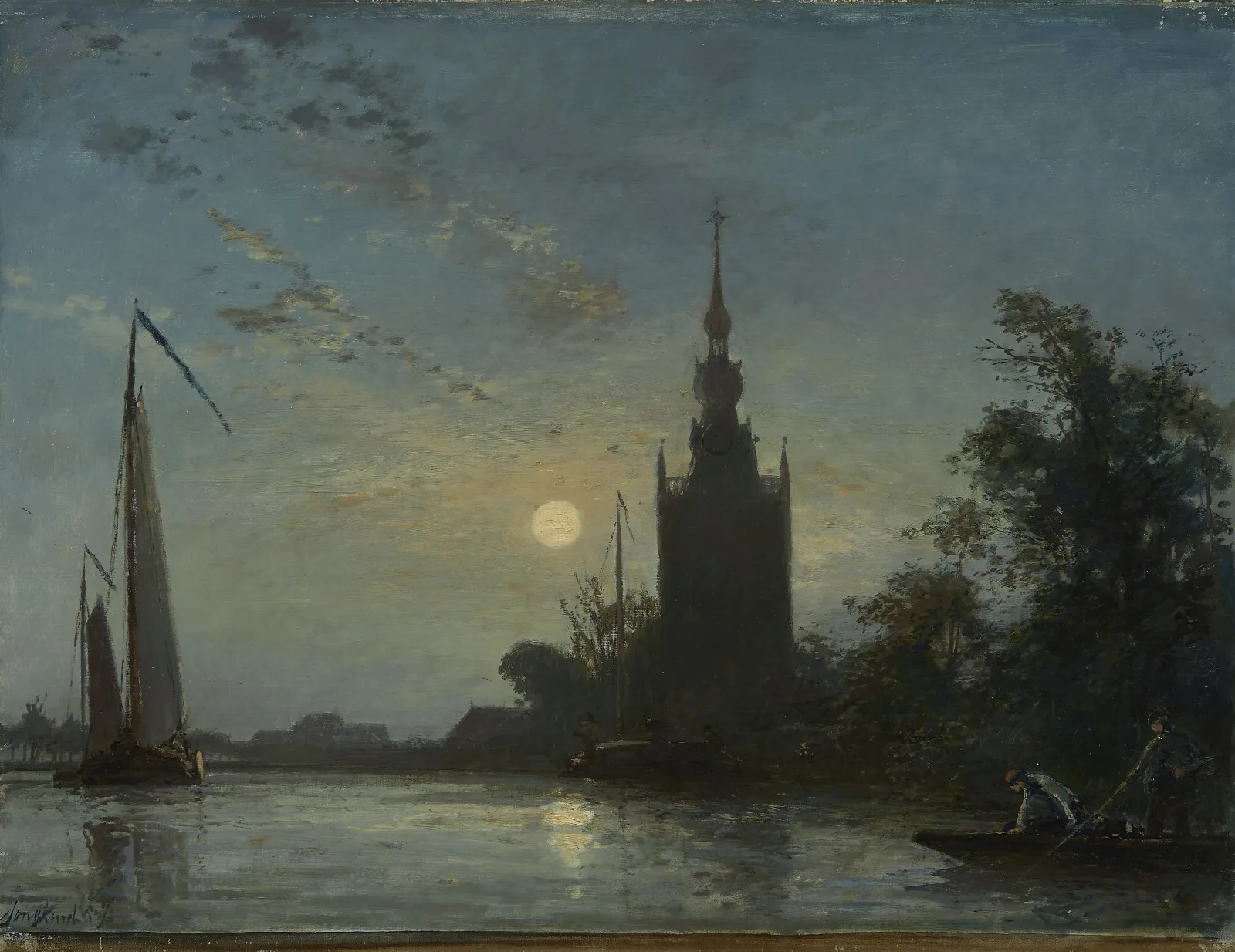 Leglise Doverschie Wall Art by Johan Barthold Jongkind - Canvas Print