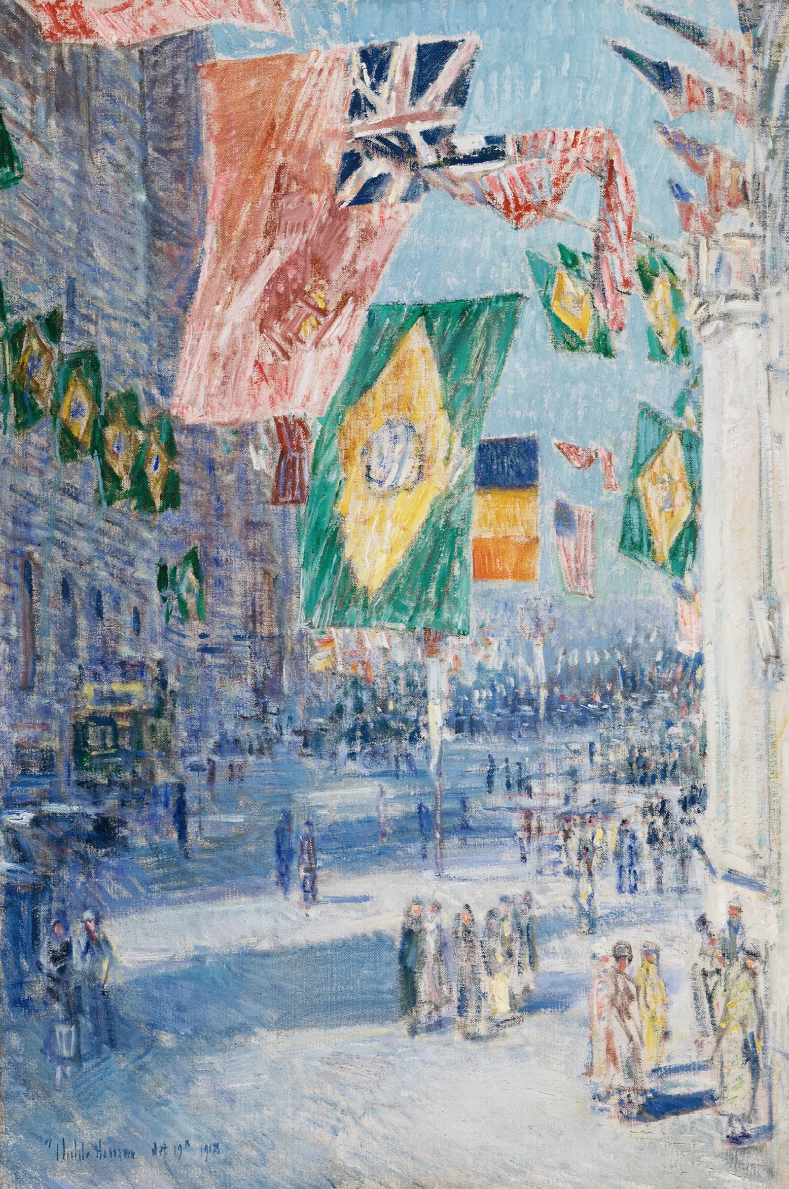 Avenue Of The Allies Brazil Belgium Wall Art by Childe Hassam - Canvas Print