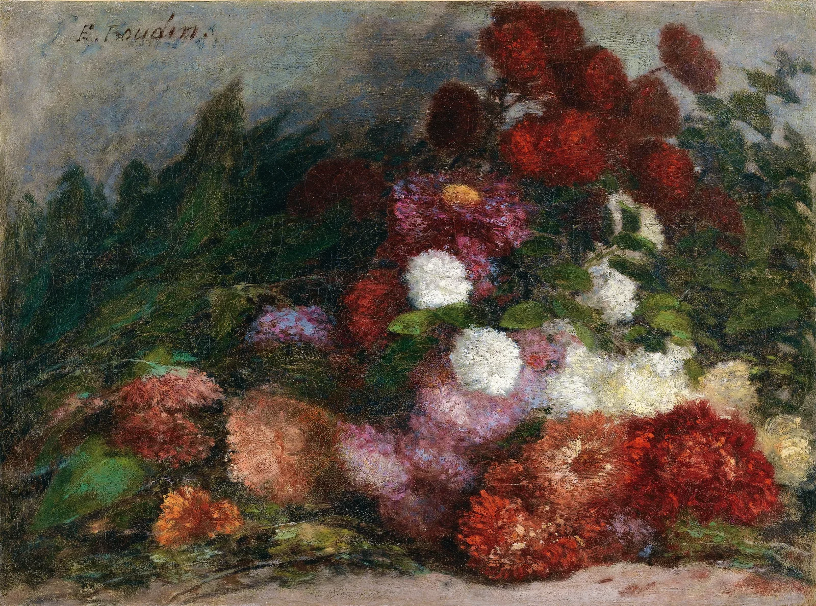 Flower Bunch Wall Art by Eugène Boudin - Canvas Print