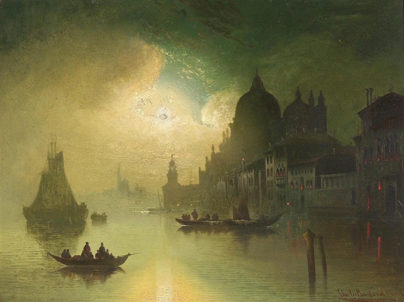 A Moonlit Night Over Venice Wall Art by Karl Kaufmann - Canvas Print