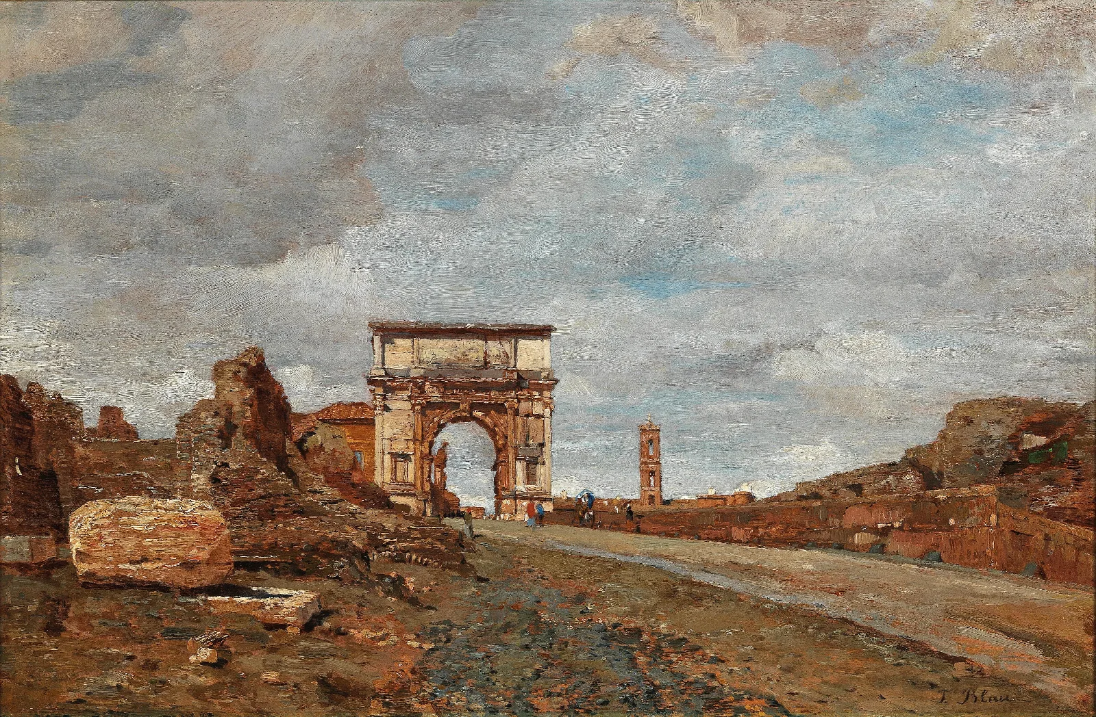 Arch Of Titus Vespasian Wall Art by Tina Blau - Canvas Print