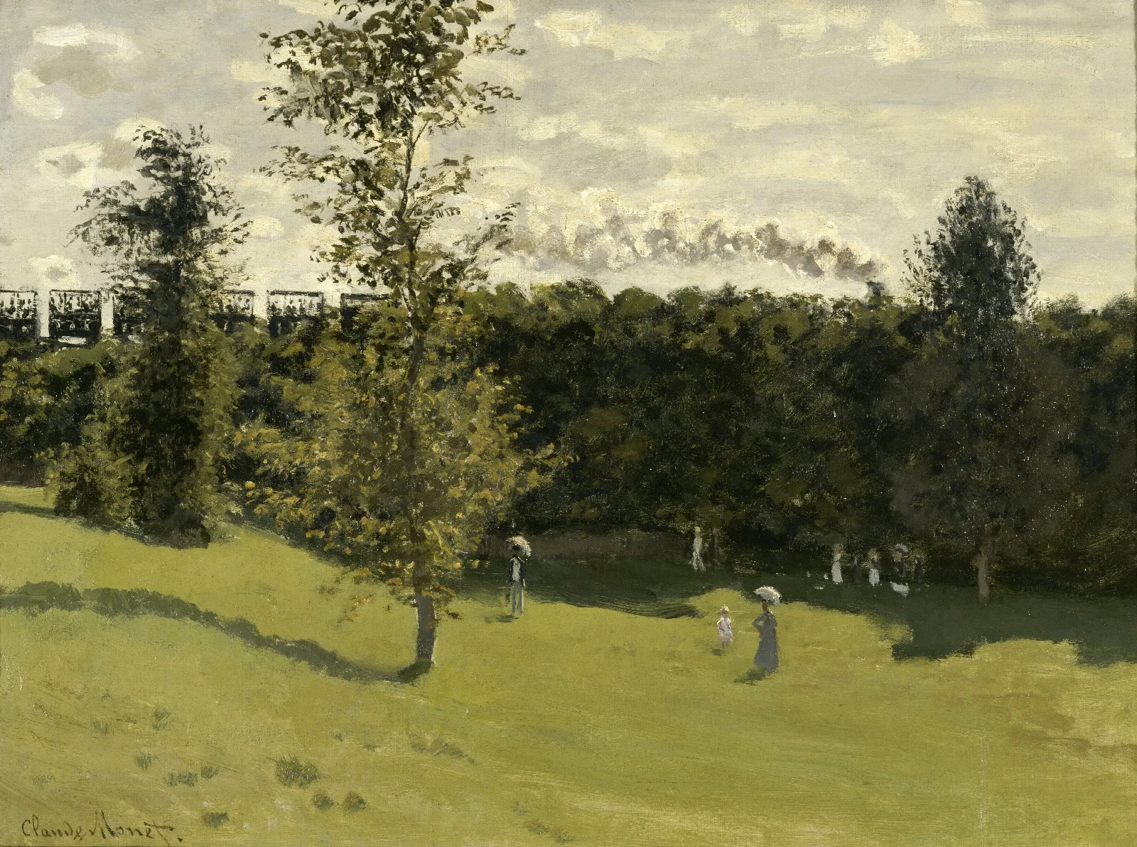 Train In The Countryside Wall Art by Claude Monet - Canvas Print